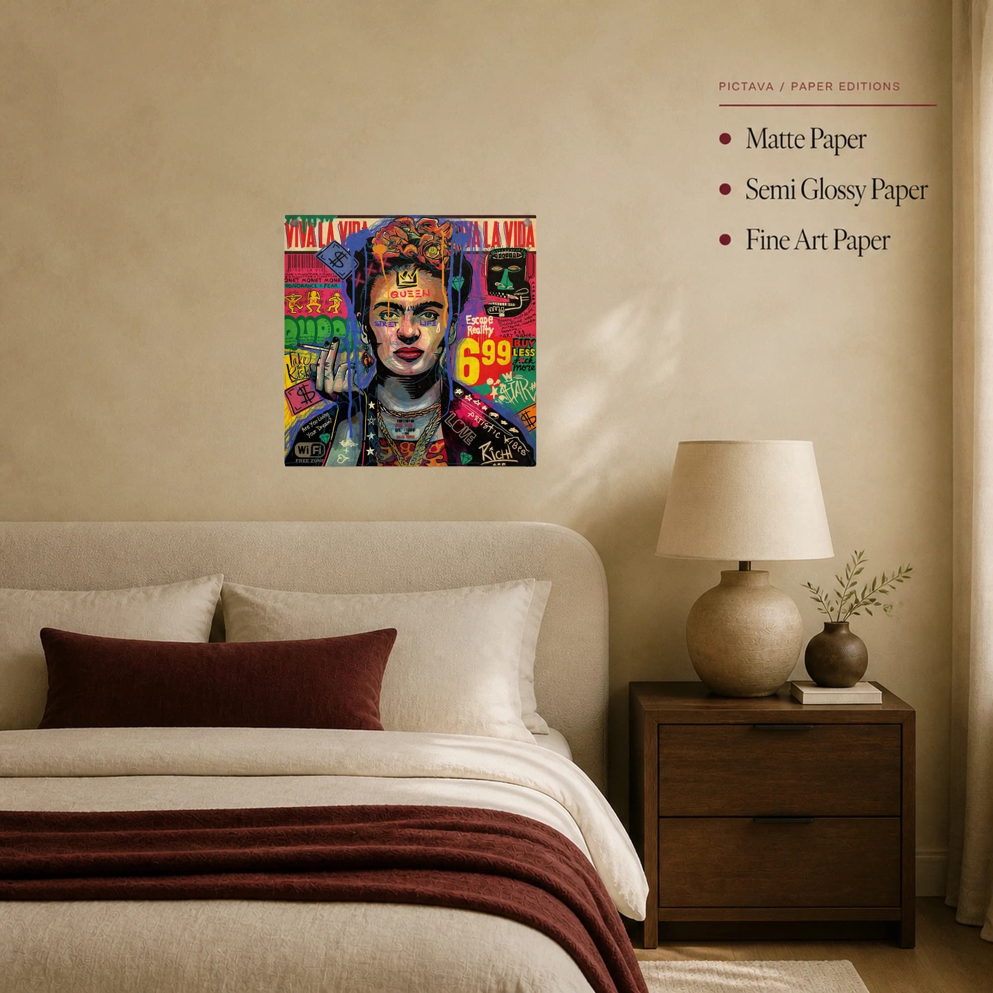 Frida Kahlo Street Art Pop Culture Canvas Print, view 7