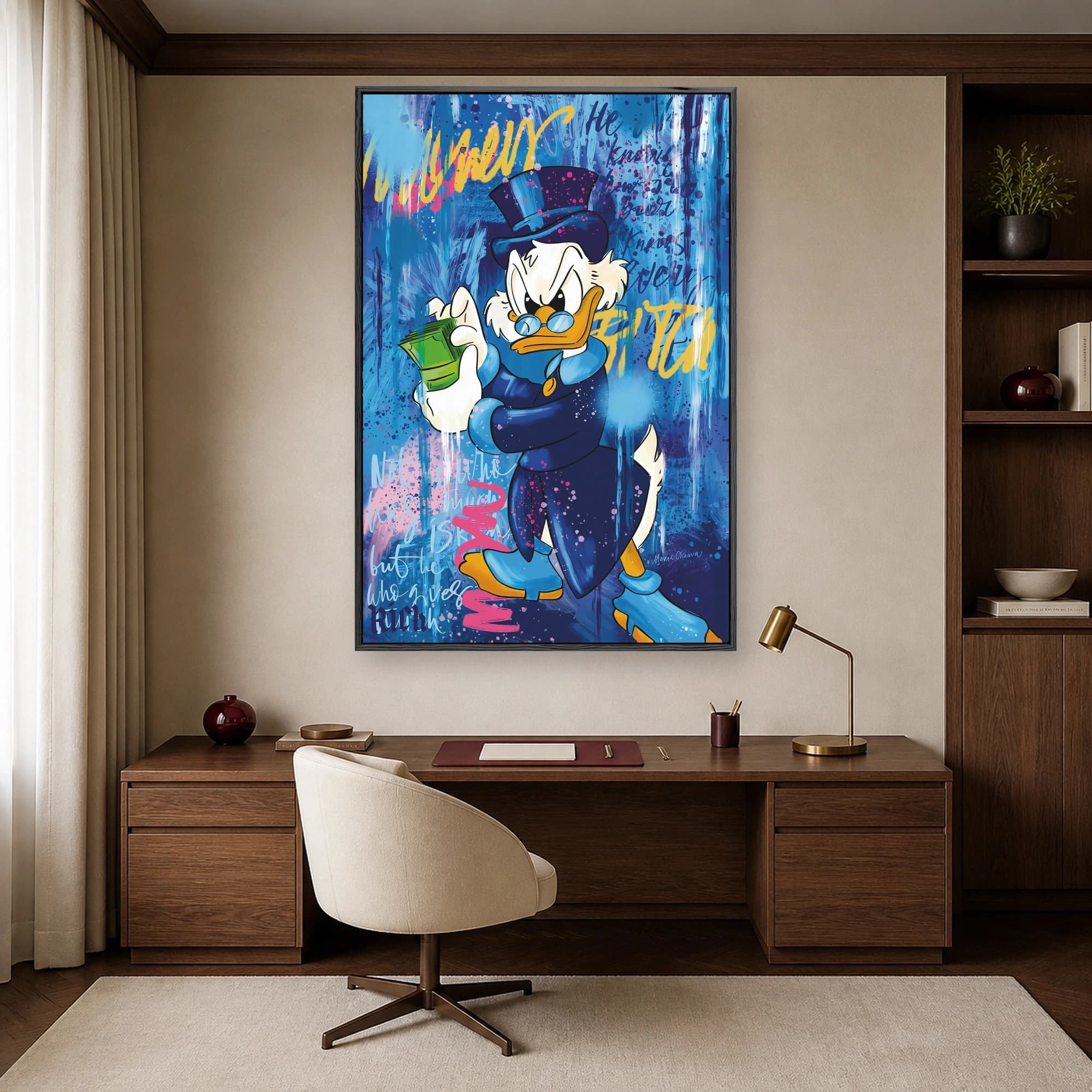 Scrooge McDuck Pop Art Graffiti Canvas, view 3