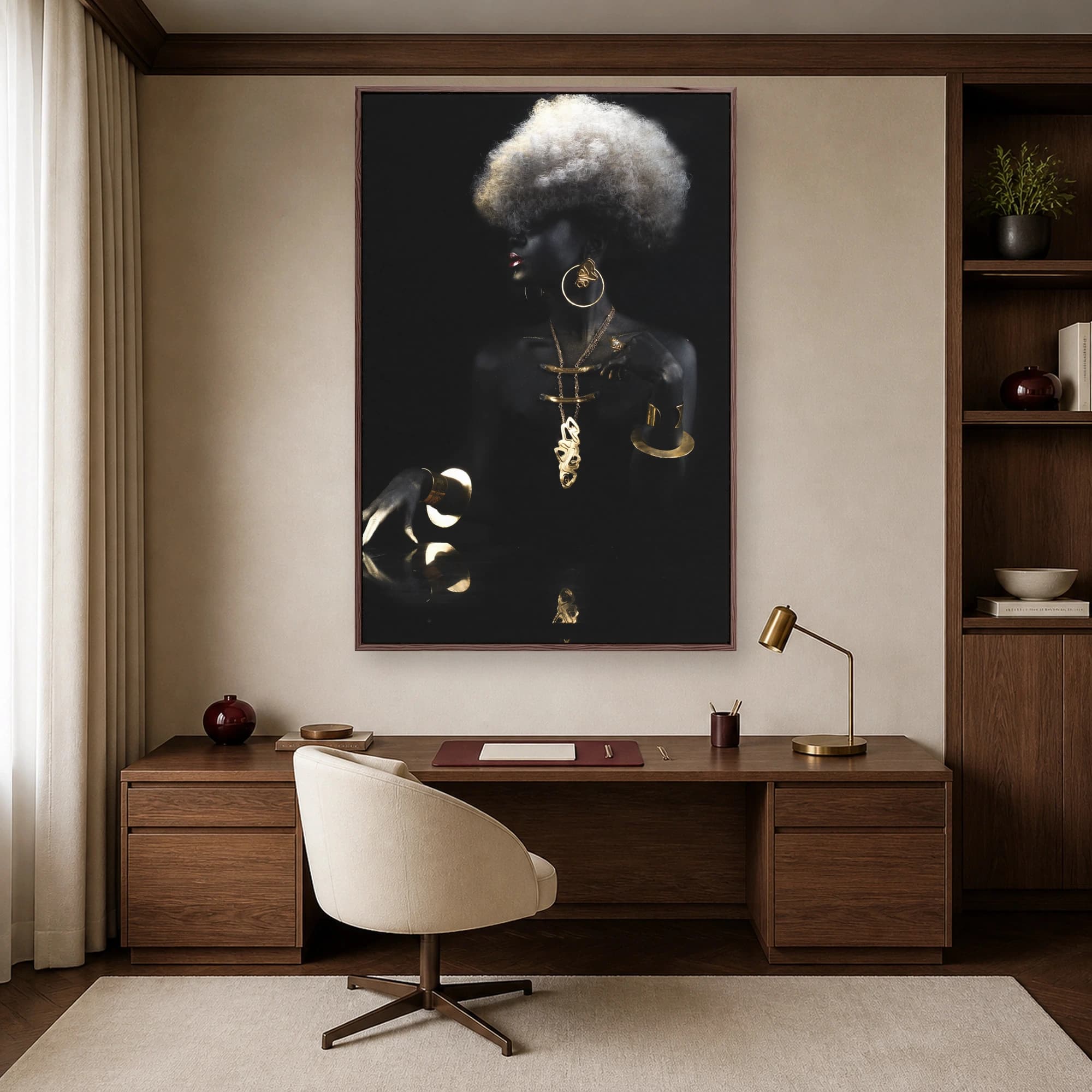 Gilded Eclipse Avant-Garde Portrait Wall Art, view 7