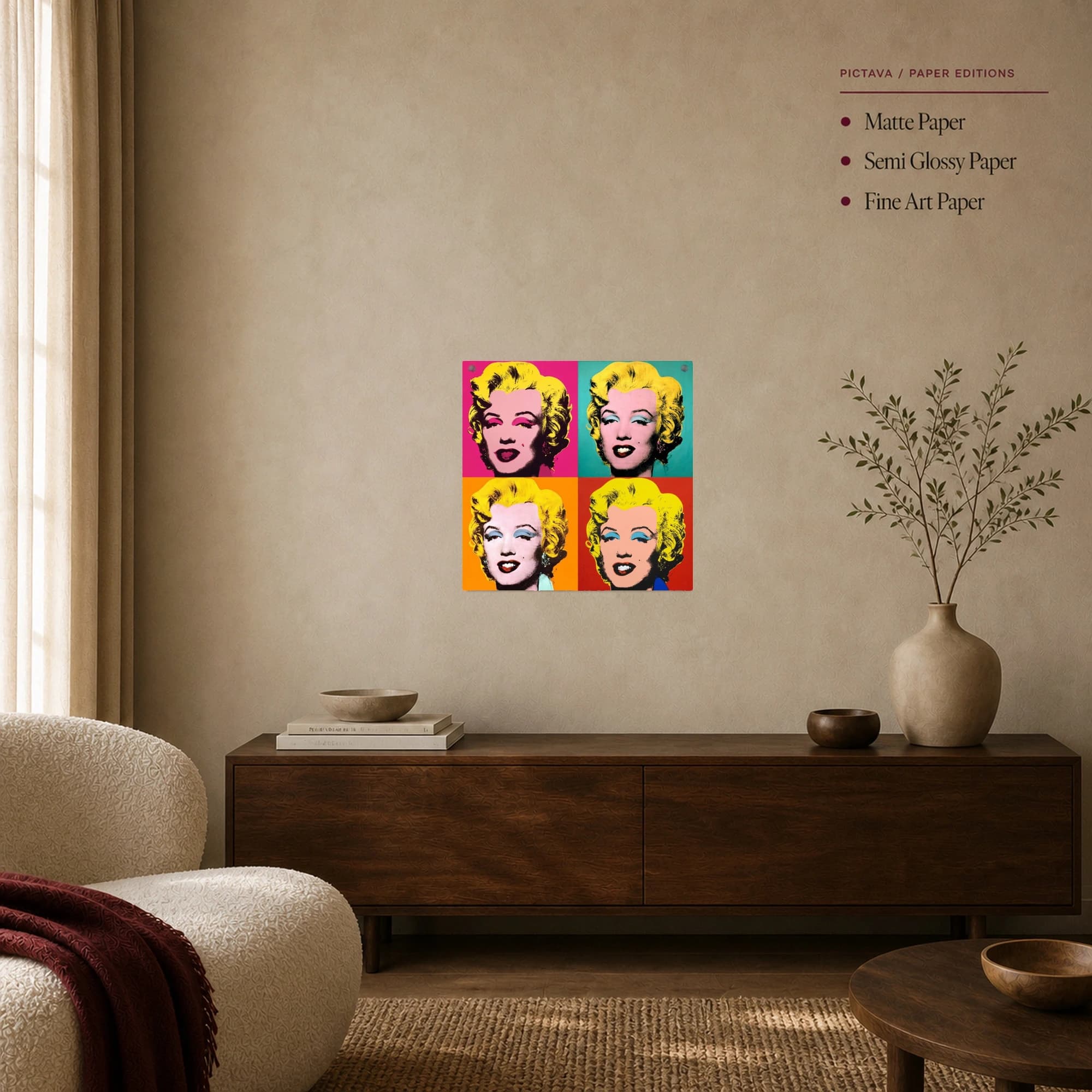 Four Panel Marilyn Pop Art Canvas Print, view 8