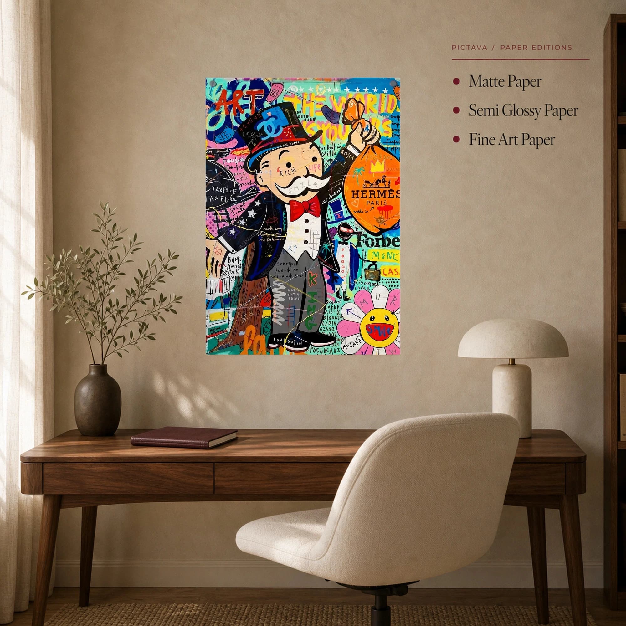Monopoly Man Luxury Pop Art Canvas Print, view 5