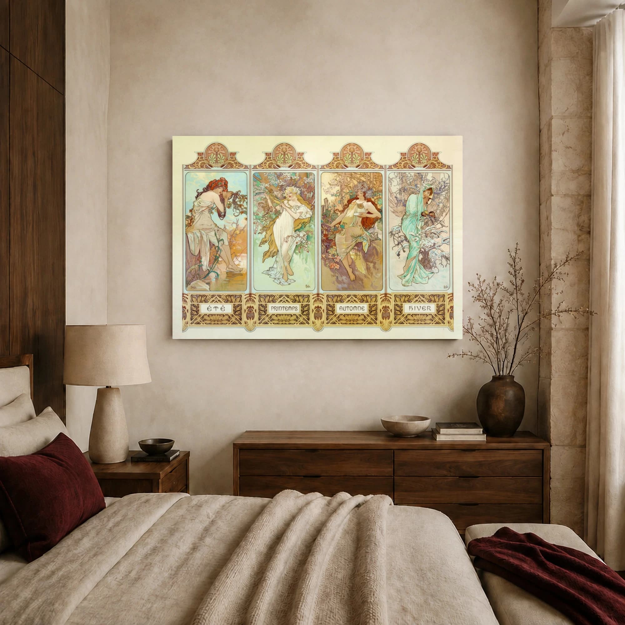 The Four Seasons Canvas Print by Alfons Mucha, view 7