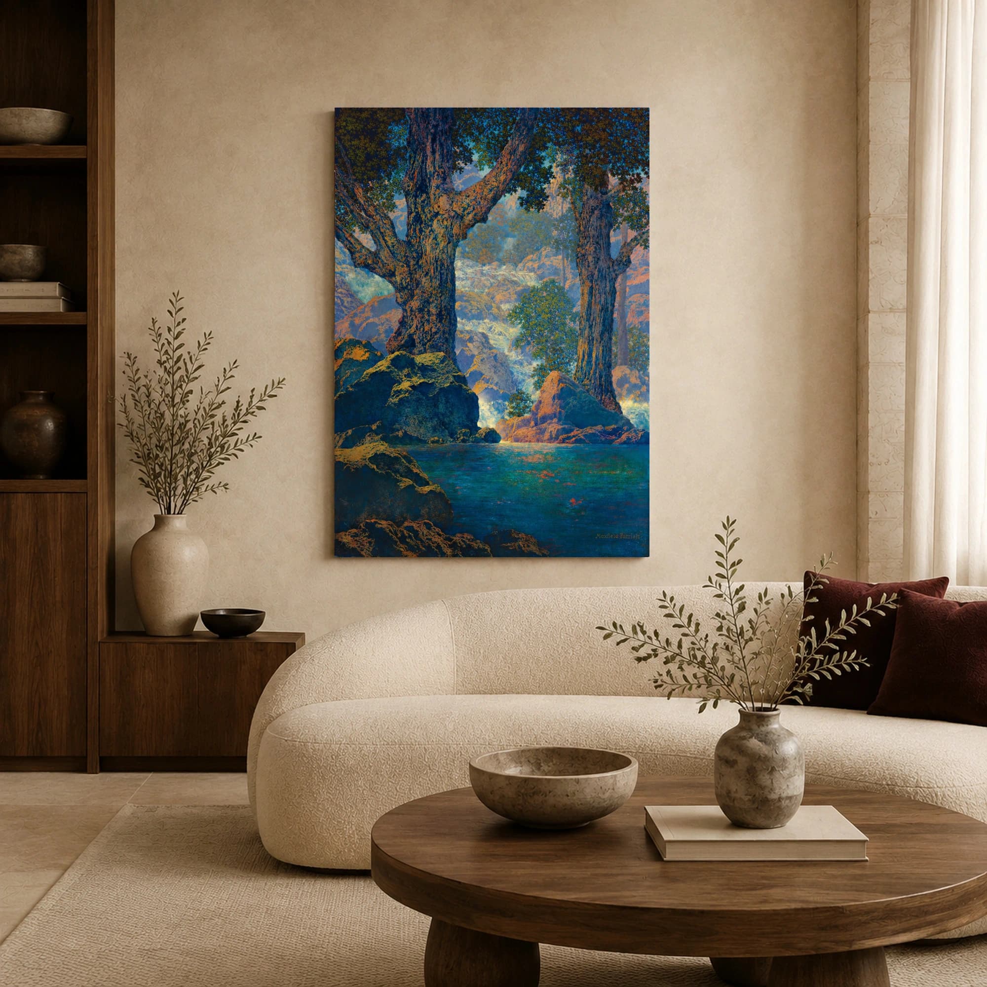Waterfall in the Forest Fine Art Print by Maxfield Parrish, view 7