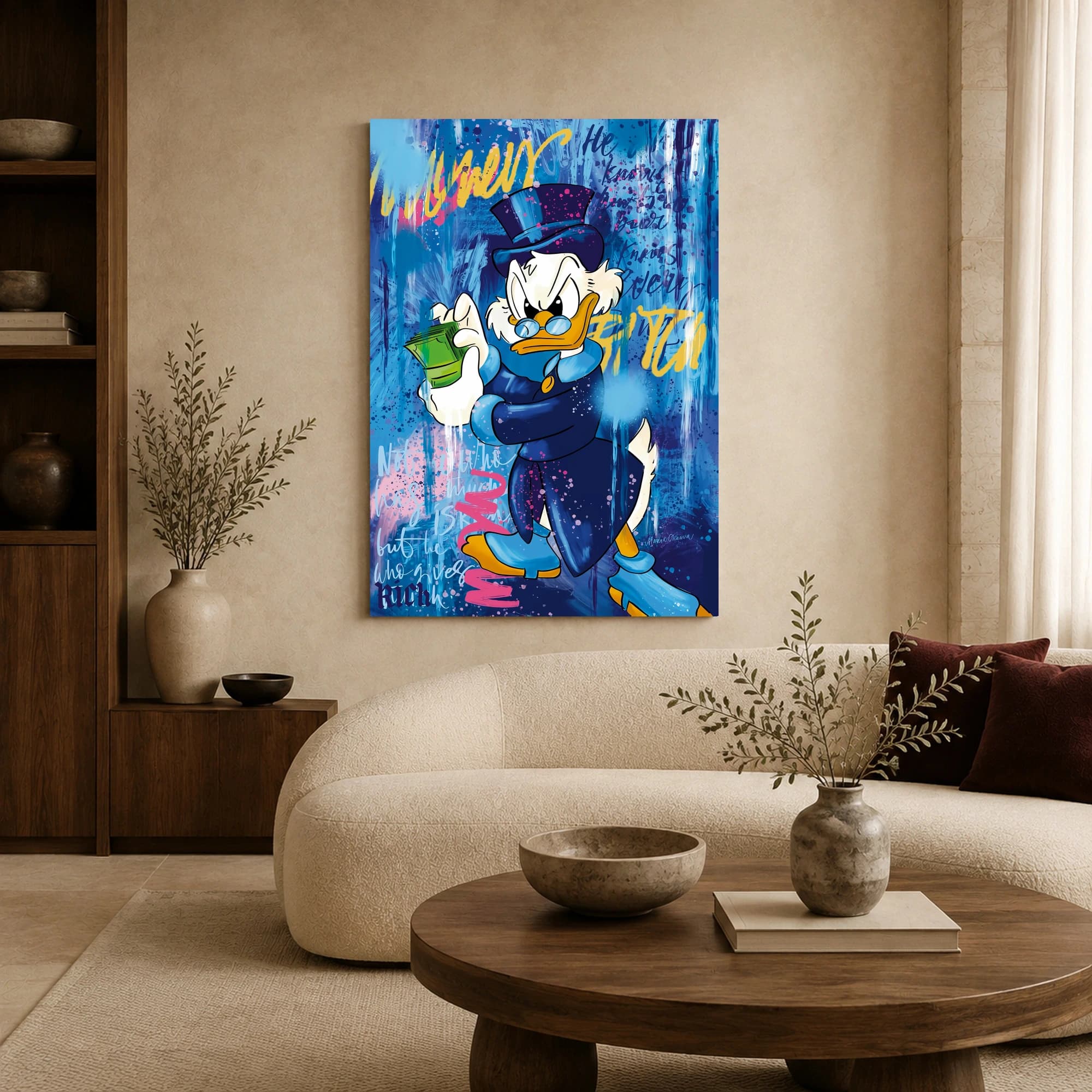 Scrooge McDuck Pop Art Graffiti Canvas, view 2