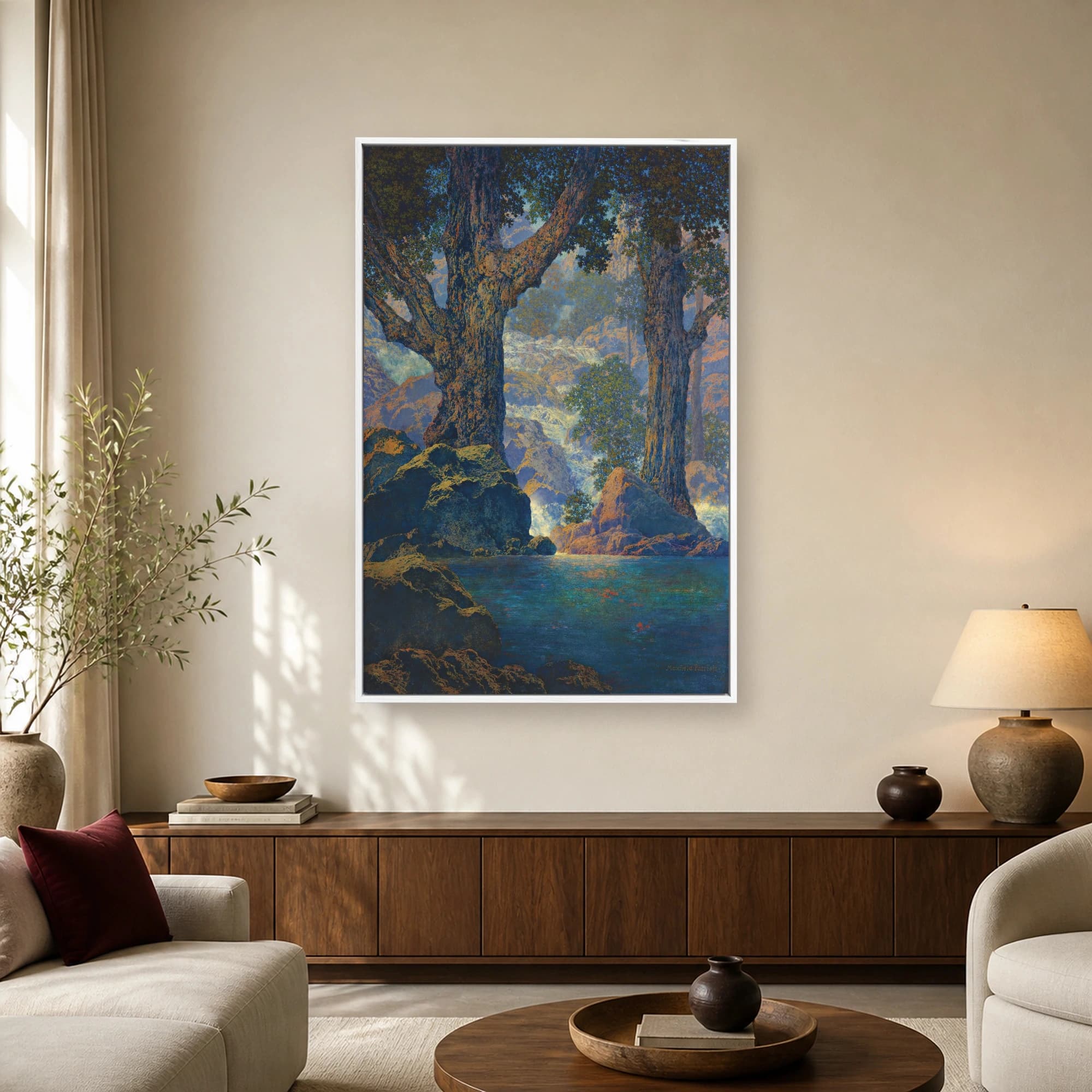 The Waterfall by Maxfield Parrish Framed Canvas Art, view 2