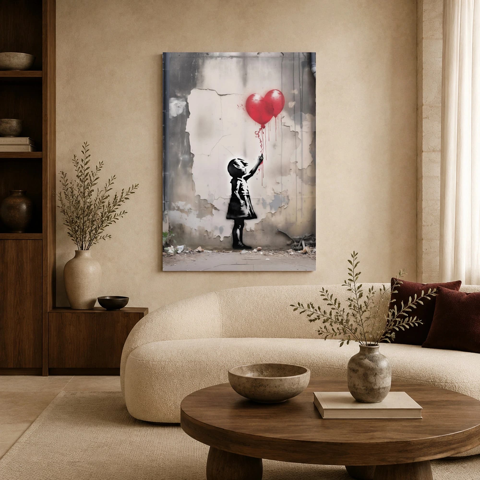 Girl with Red Balloon Urban Street Art Canvas Print, view 5