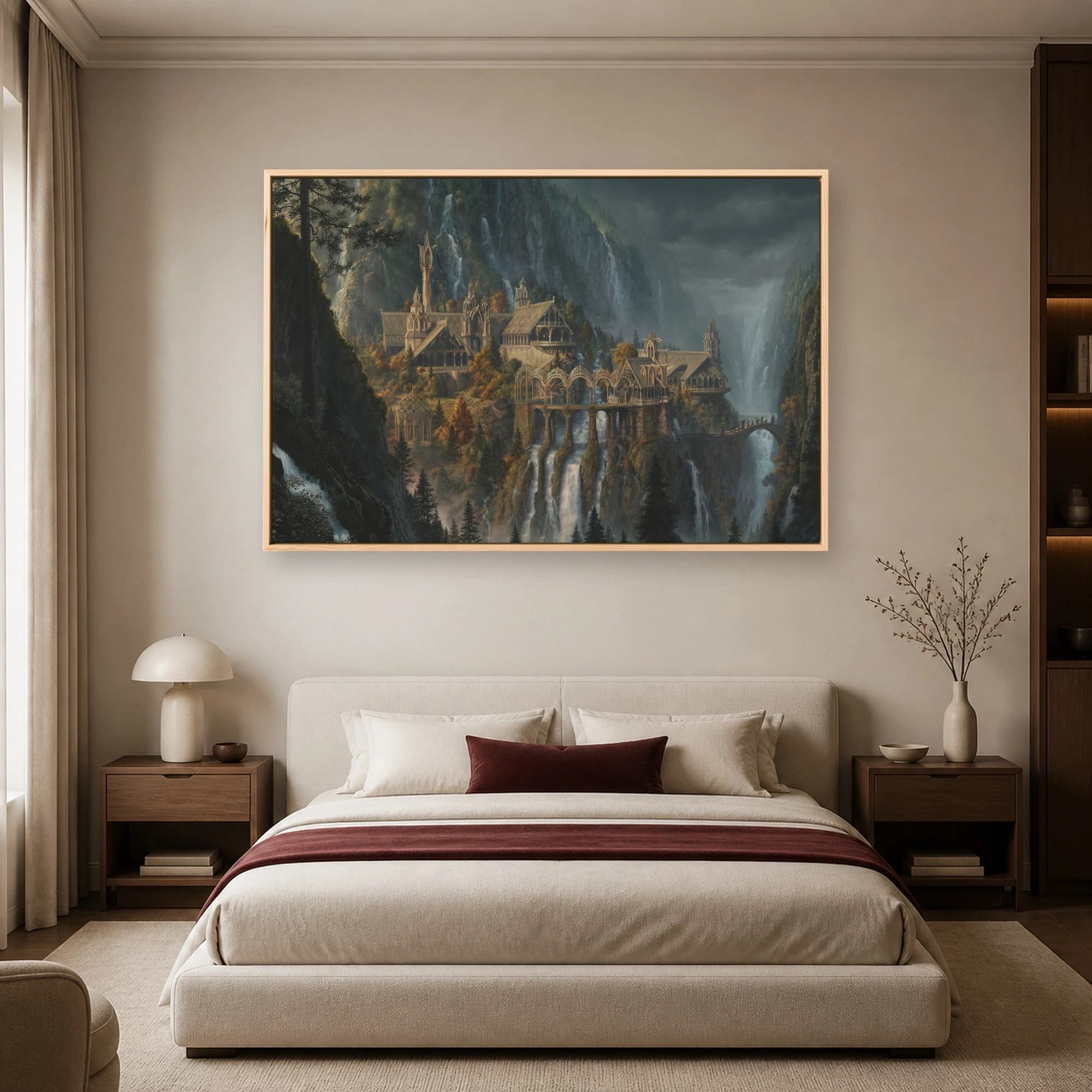 Elven Valley Citadel Fantasy Landscape Wall Art, view 5