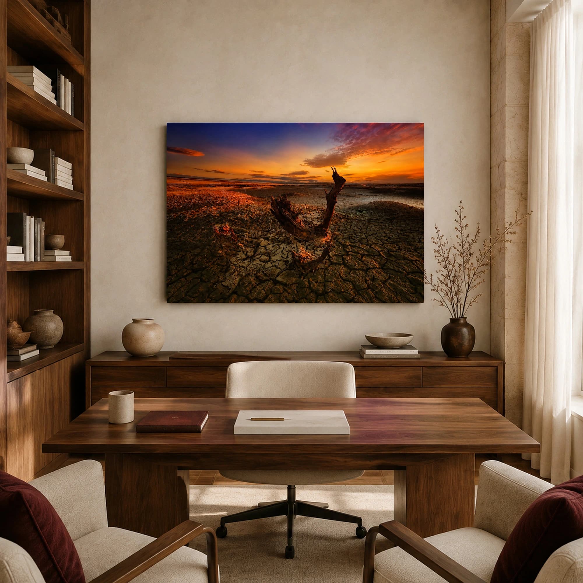 Cracked Earth Sunset Wasteland Canvas Print, view 8
