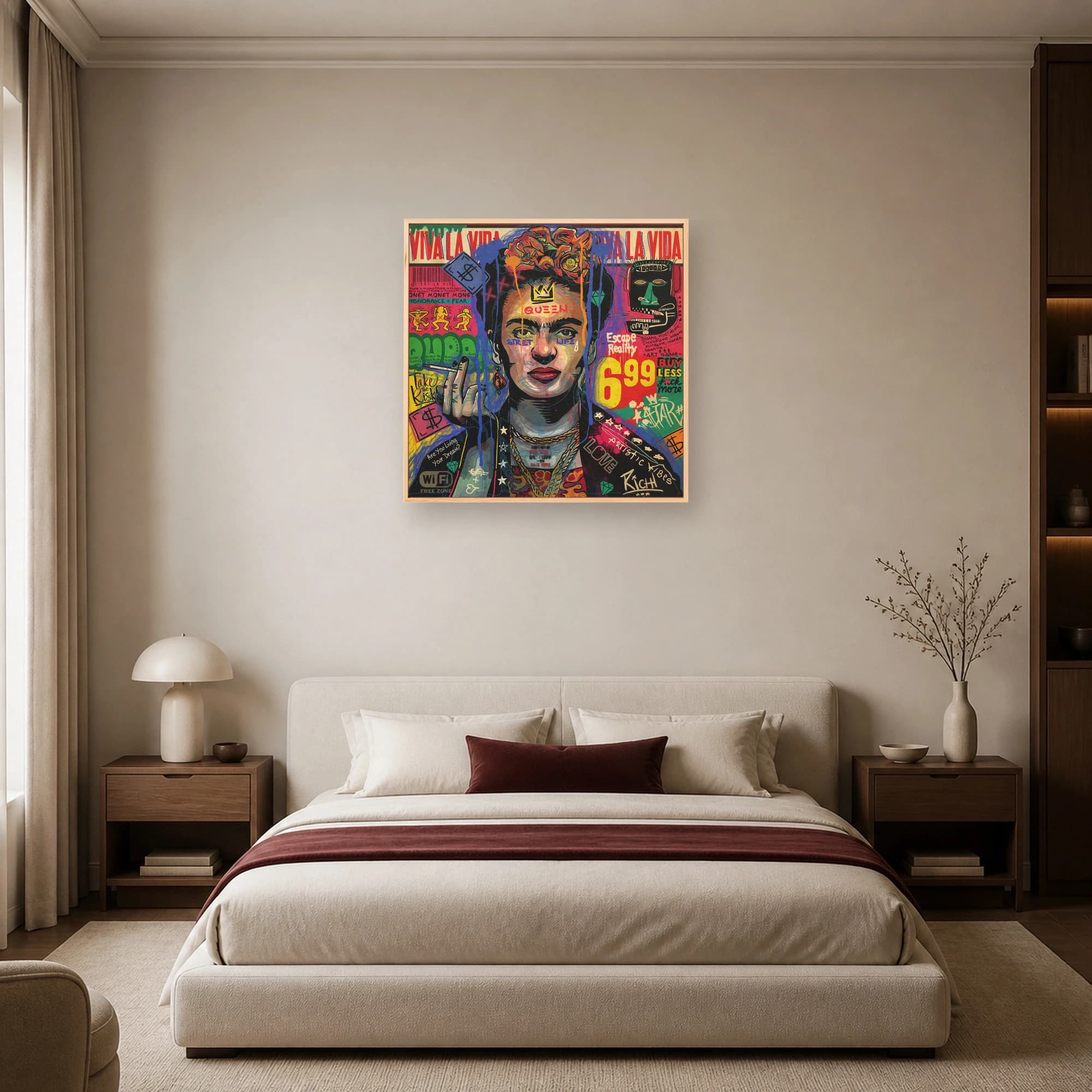 Frida Kahlo Street Art Pop Culture Canvas Print, view 6