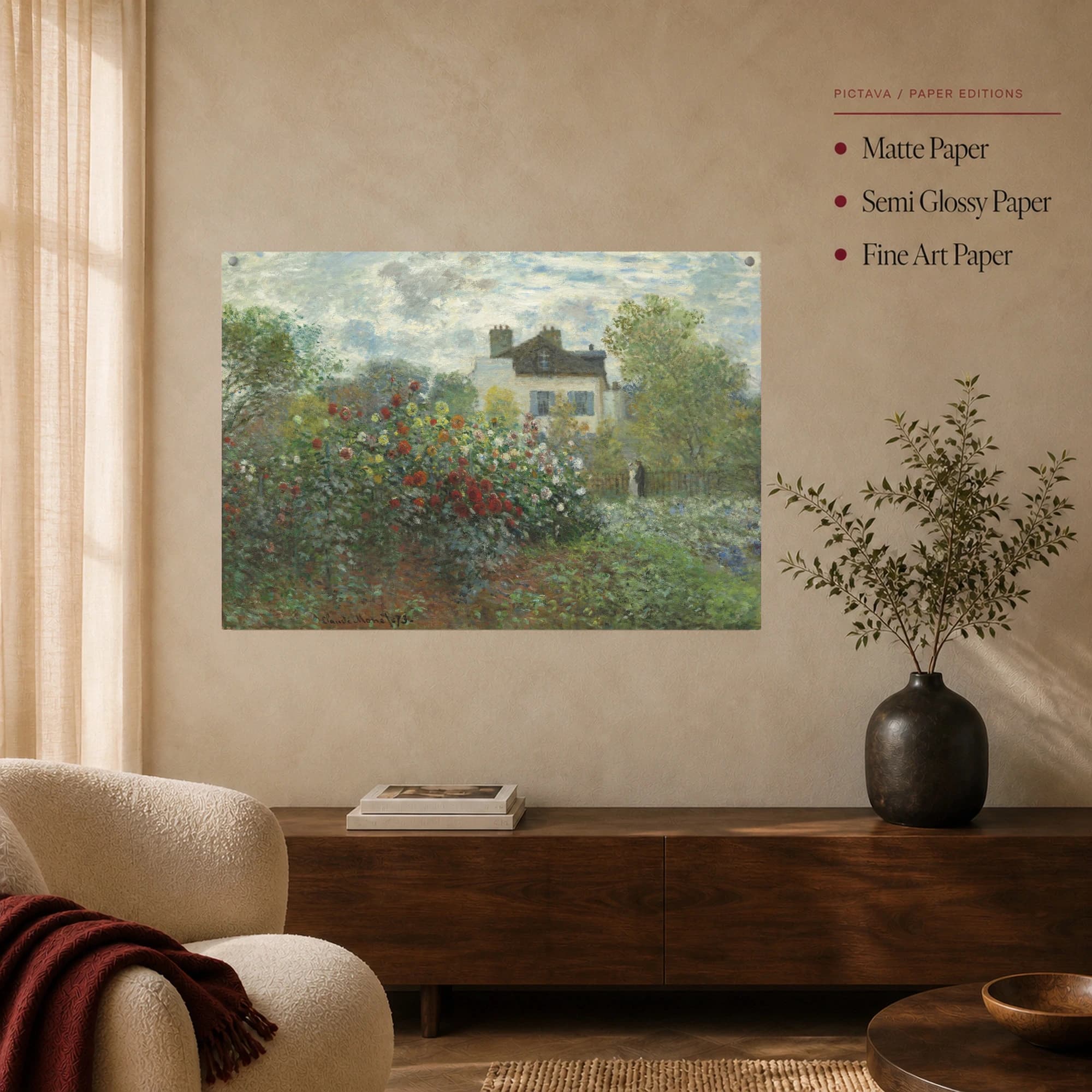 Claude Monet The Artist's Garden at Argenteuil Canvas Print, view 5