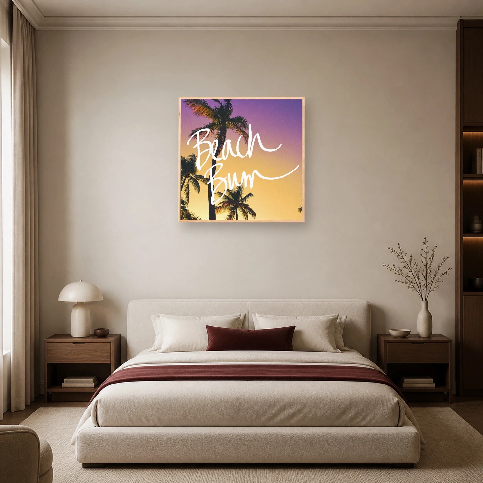 Beach Bum Tropical Sunset Typography Canvas Print, view 6