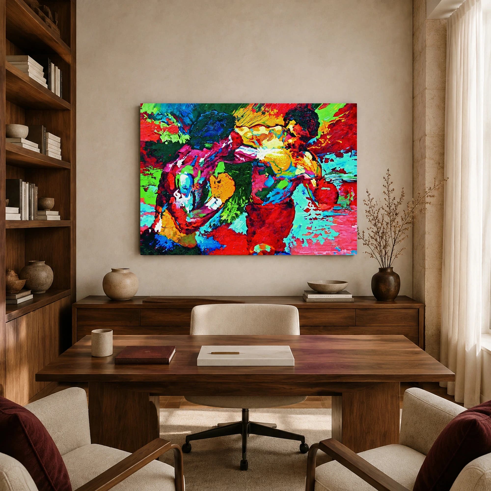 Abstract Boxing Match Impasto Canvas Print, view 8