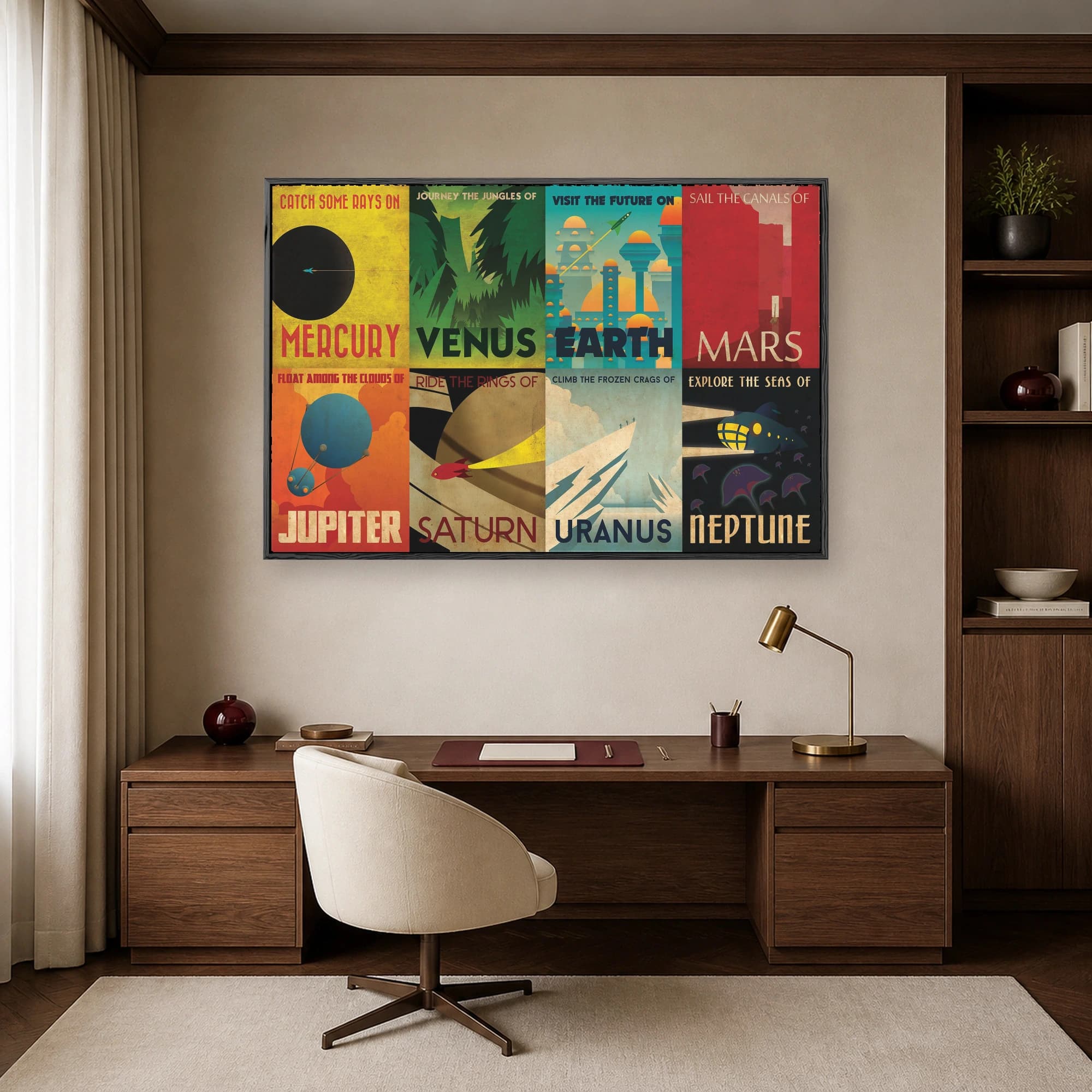 Solar System Vintage Travel Posters Sci-Fi Gallery Wall Art, view 6