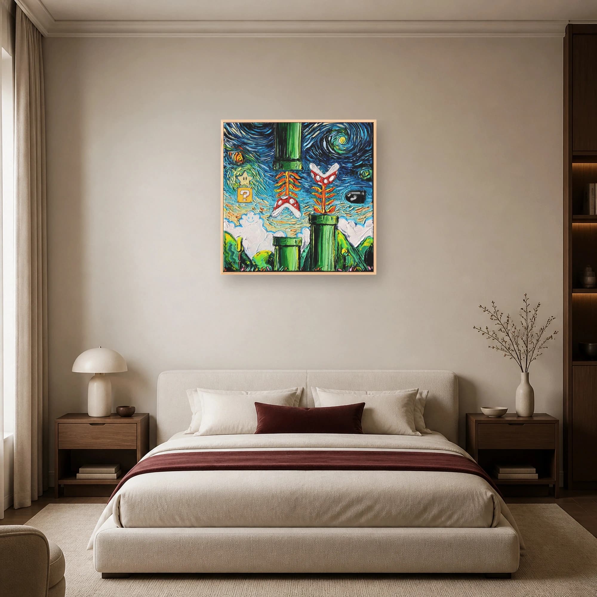 Starry Night Over The Mushroom Kingdom Canvas Print, view 6