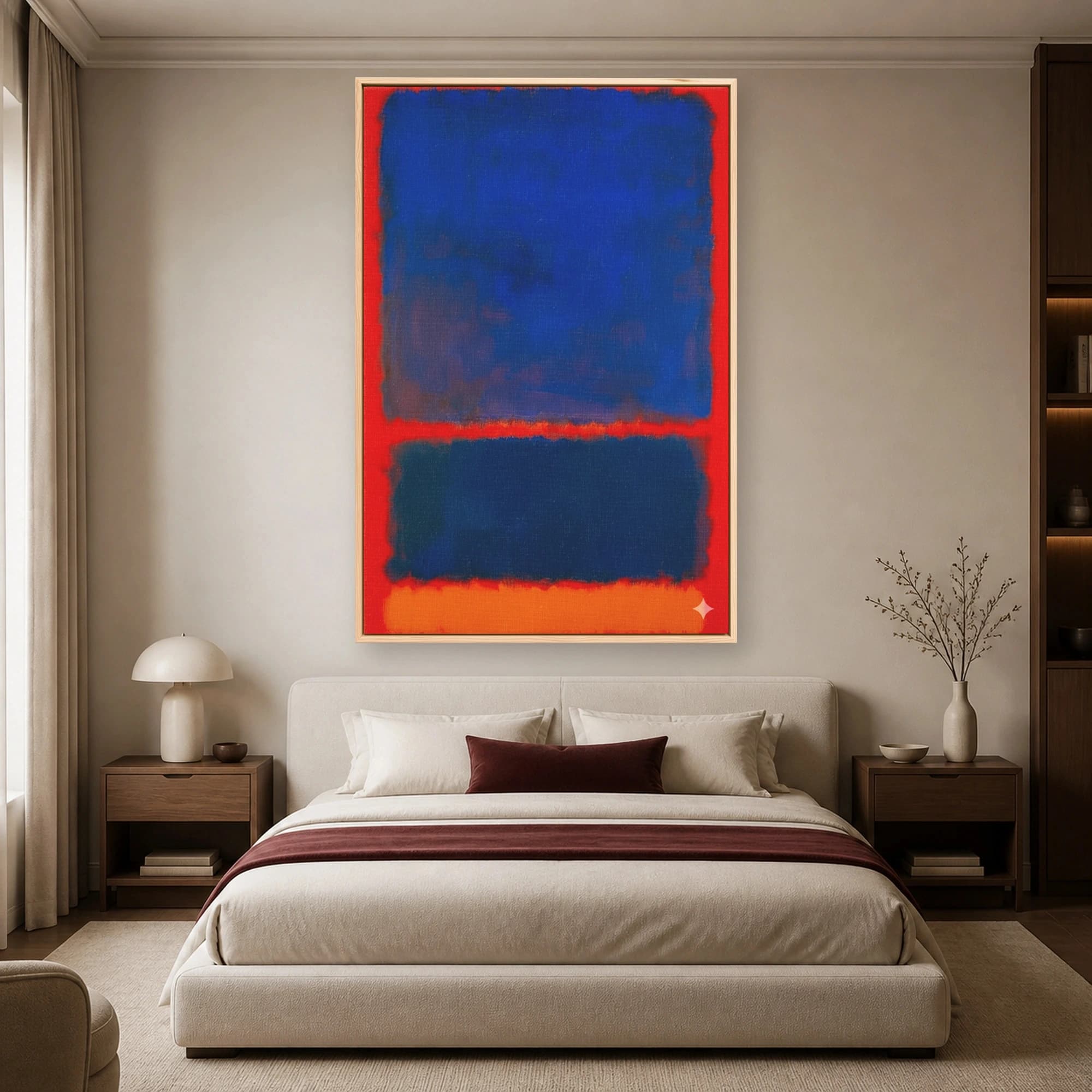 Abstract Blue and Red Color Field Canvas Print, view 4