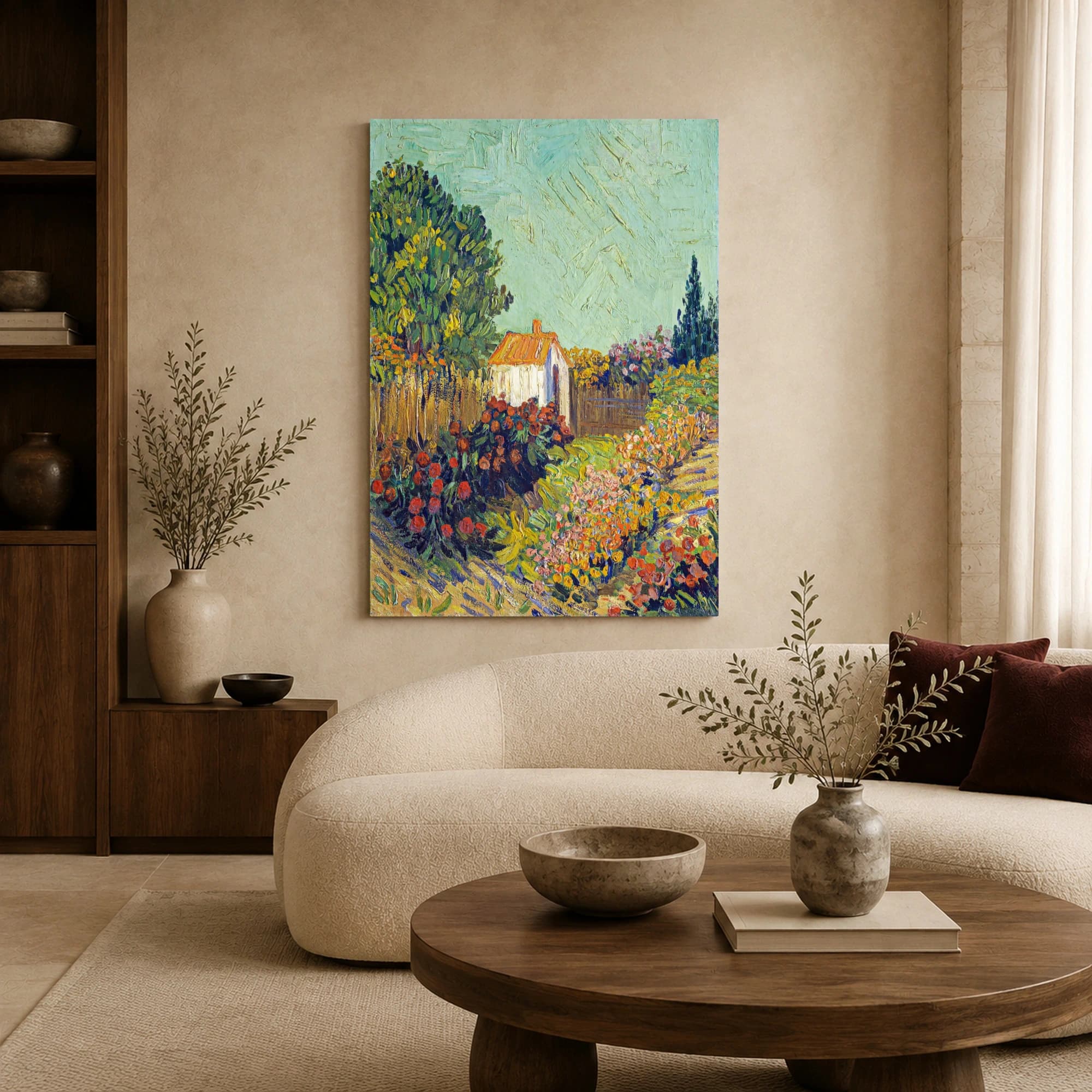 Post-Impressionist Garden Cottage Landscape Wall Art, view 7