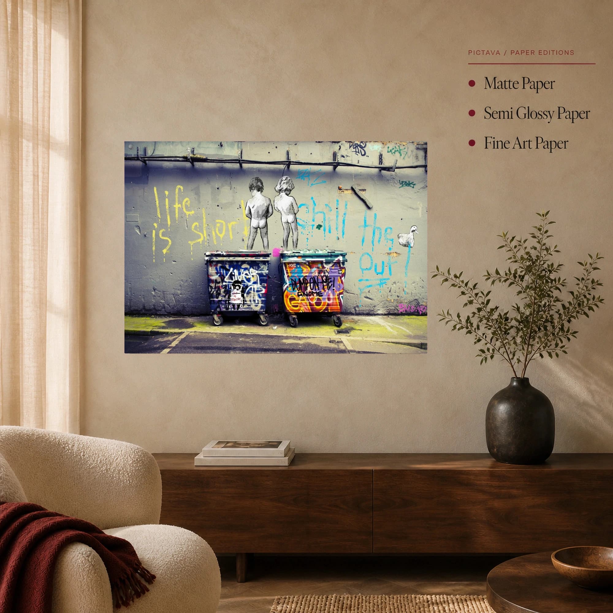 Life Is Short Urban Graffiti Wall Art Print, view 4