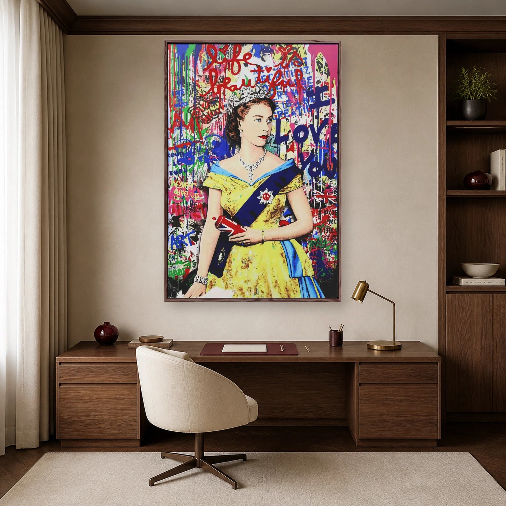 Life Is Beautiful Queen Pop Art Canvas Print, view 7