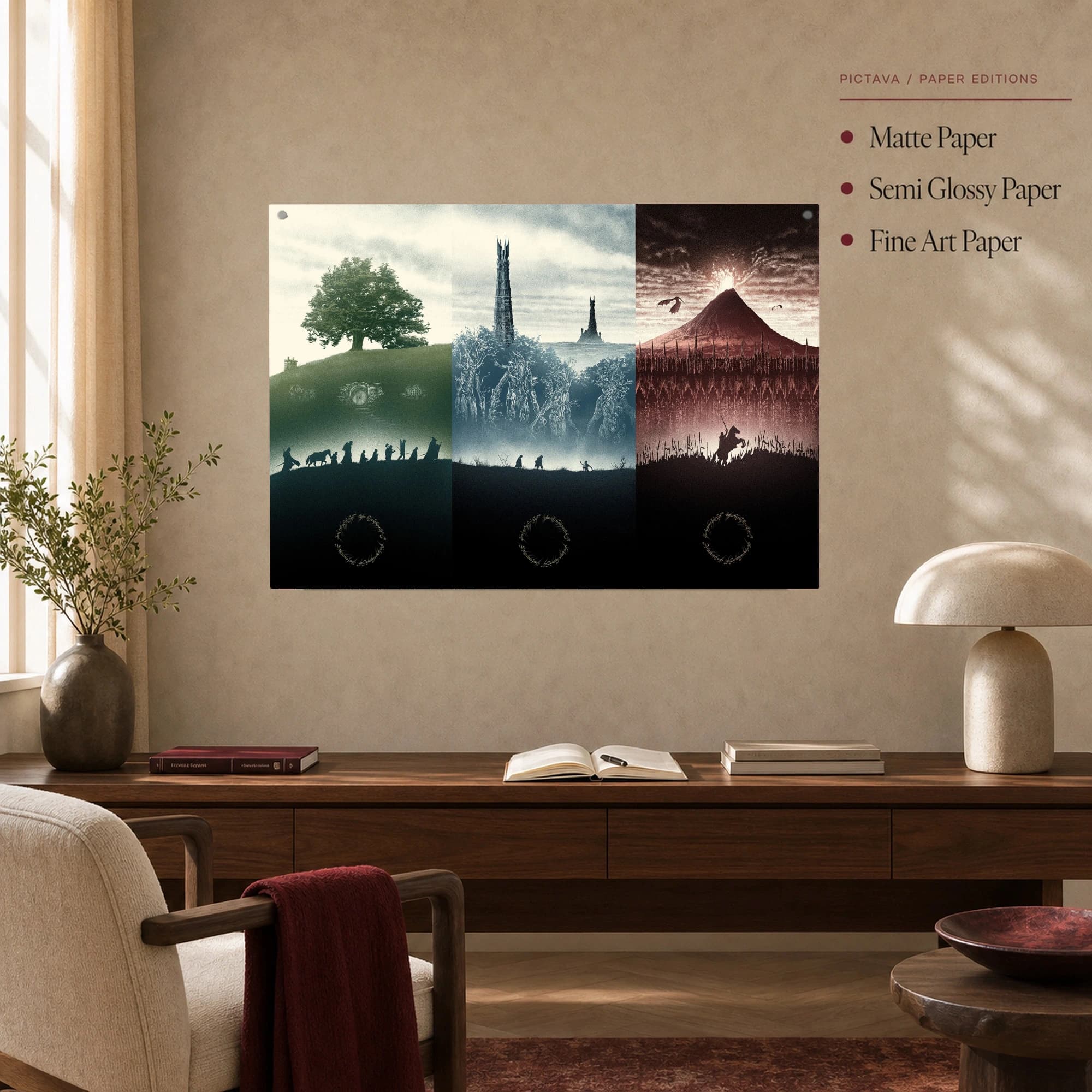 Epic Fantasy Journey Triptych Wall Art, view 5