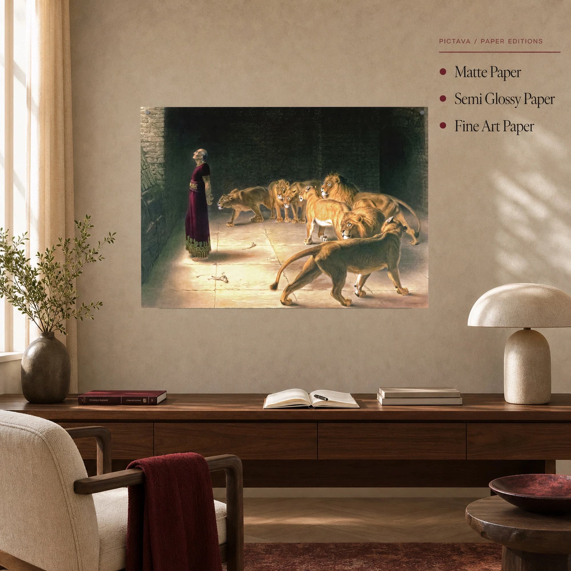 Daniel in the Lions Den Historical Art Print, view 4
