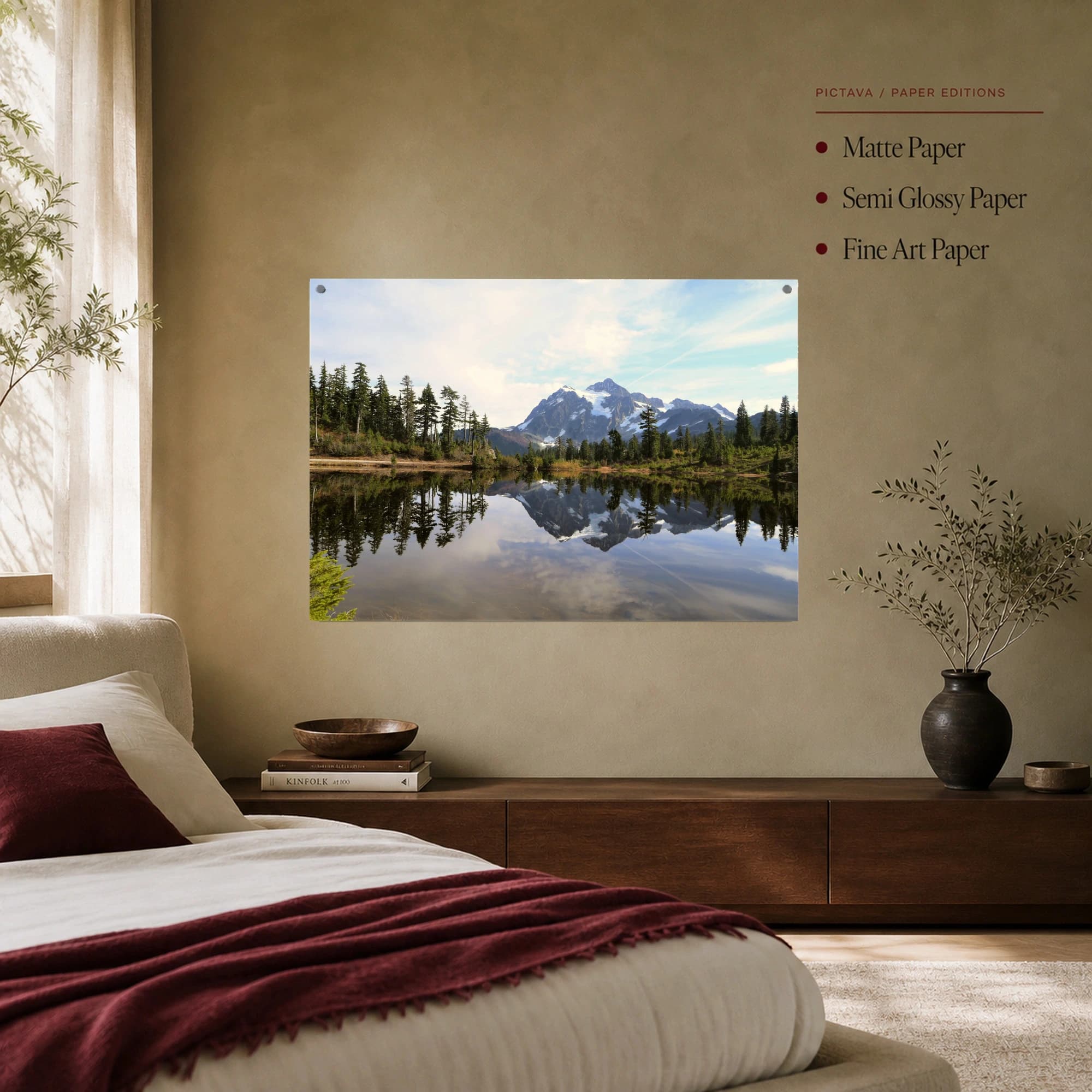 Alpine Mirror Reflection Mountain Landscape Canvas Print, view 7
