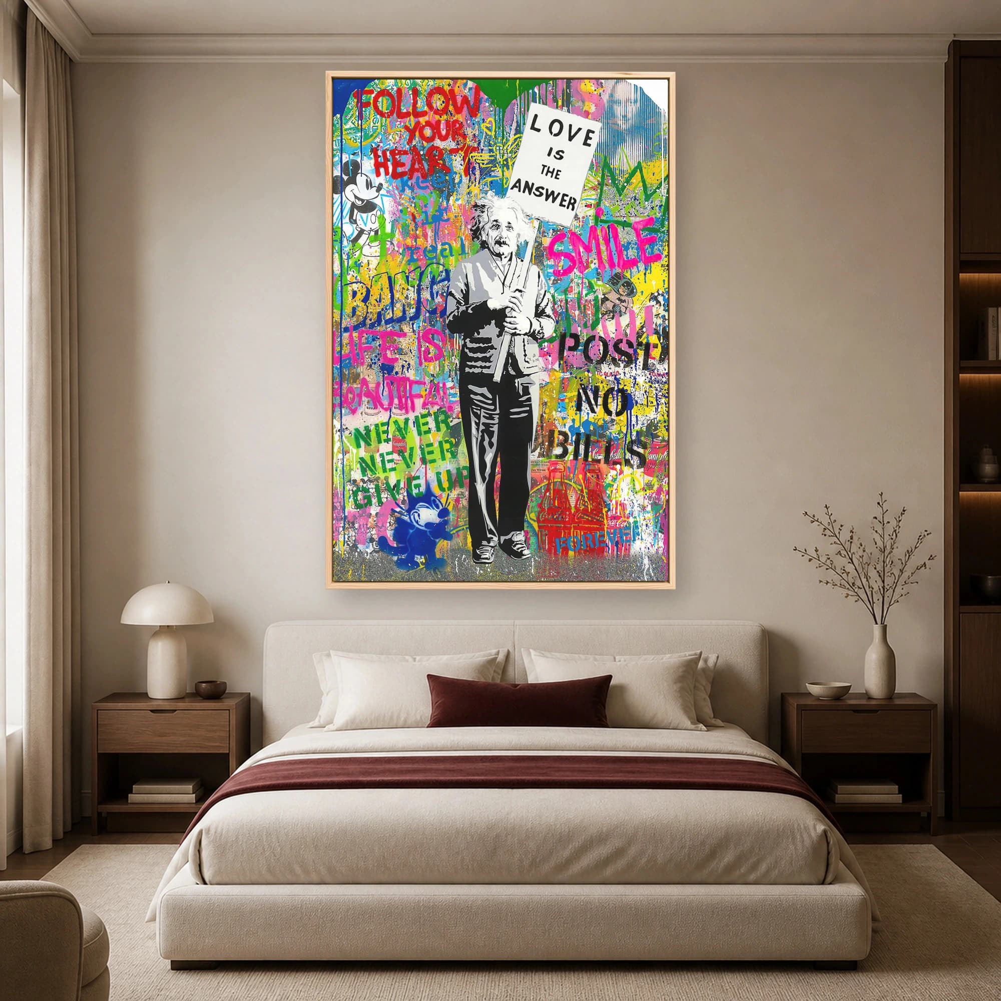 Albert Einstein Love Is The Answer Pop Art Canvas, view 4