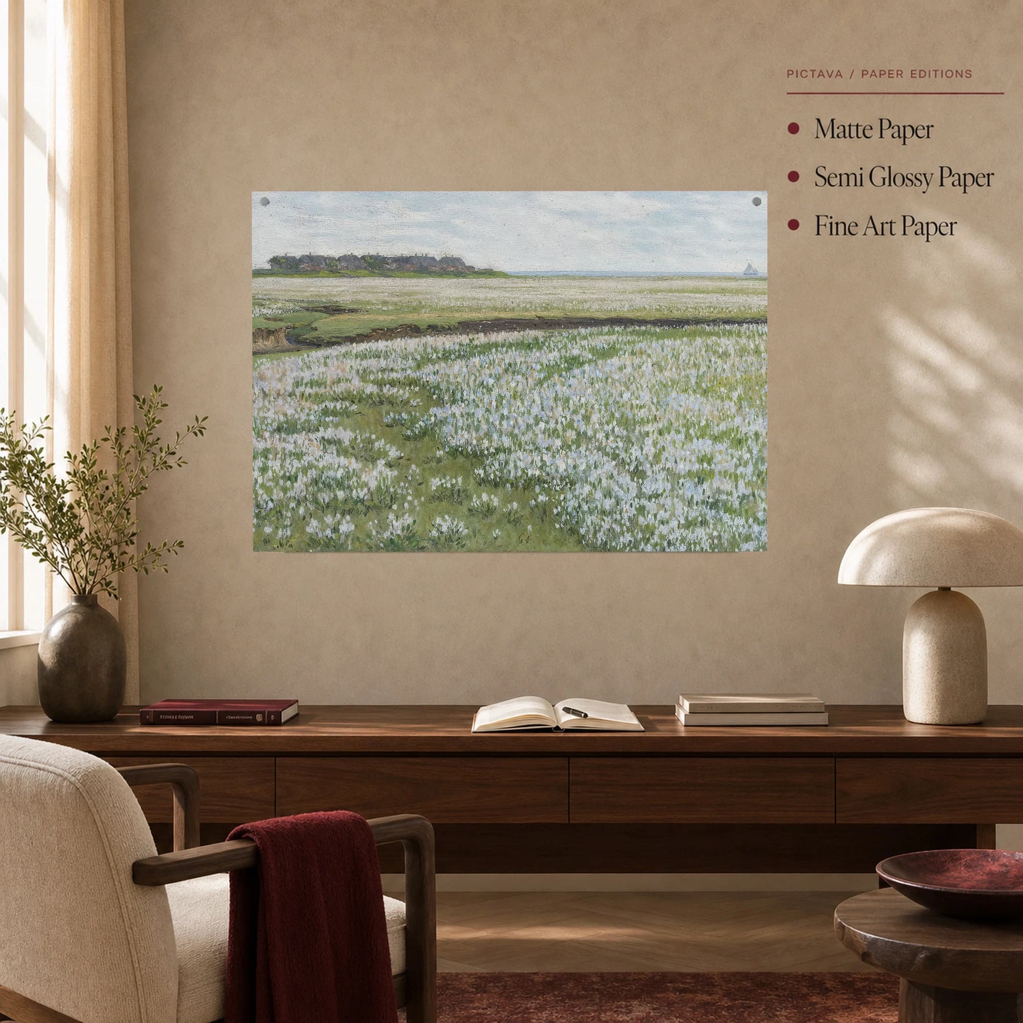 Marsh Landscape with Cotton Grass Fine Art Print, view 5