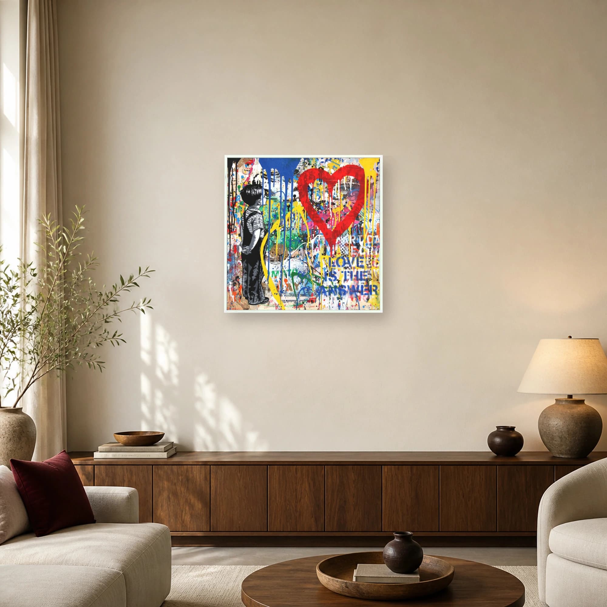 Love is the Answer Street Art Canvas Print, view 5
