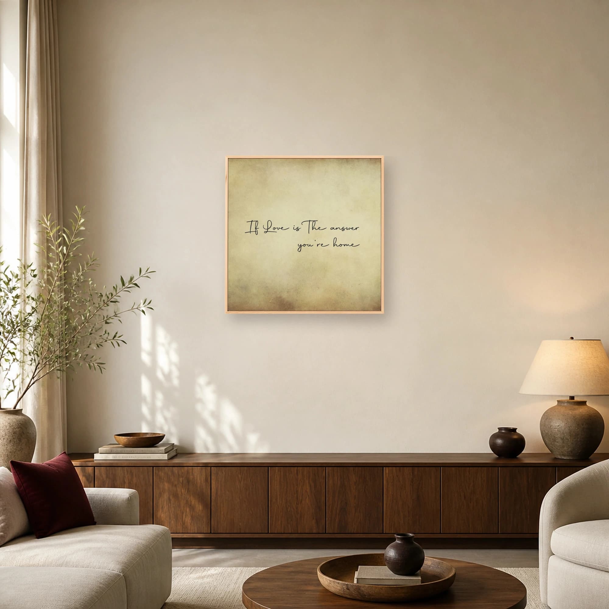 If Love Is The Answer You're Home Vintage Typography Wall Art, view 6