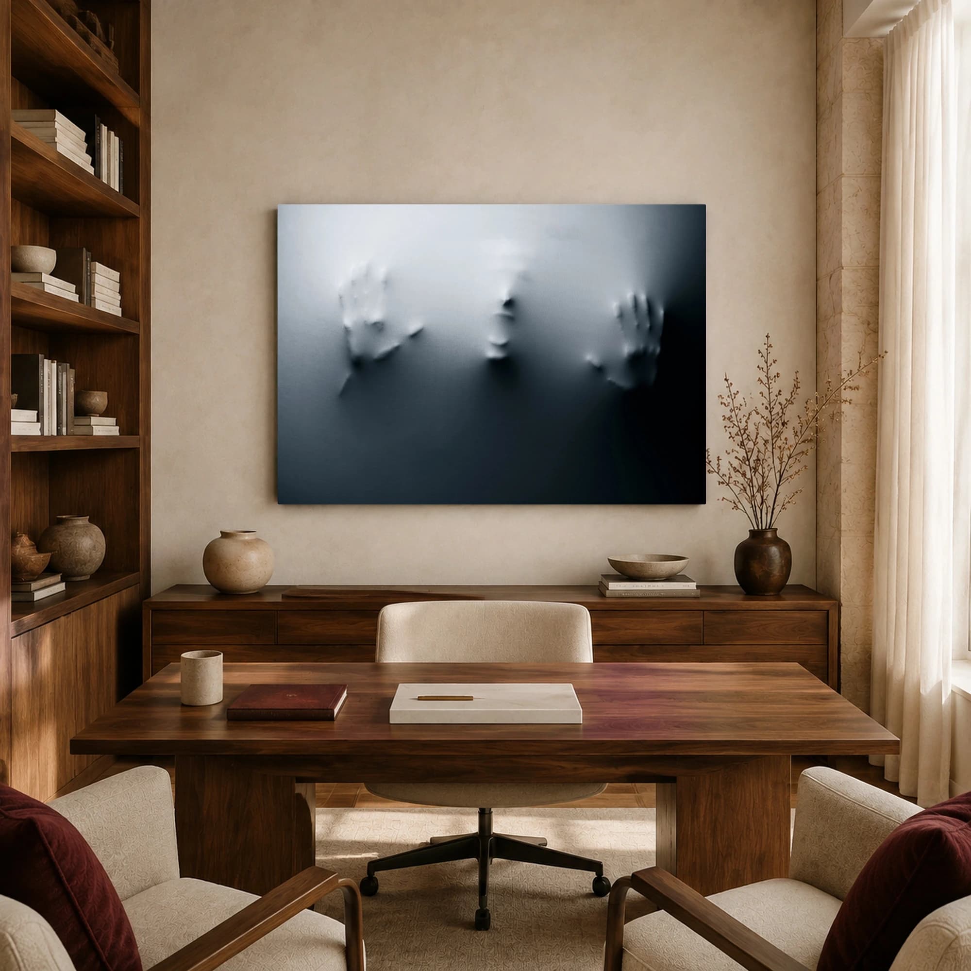 Surrealist Wall Art Veiled Human Face Canvas Print, view 8