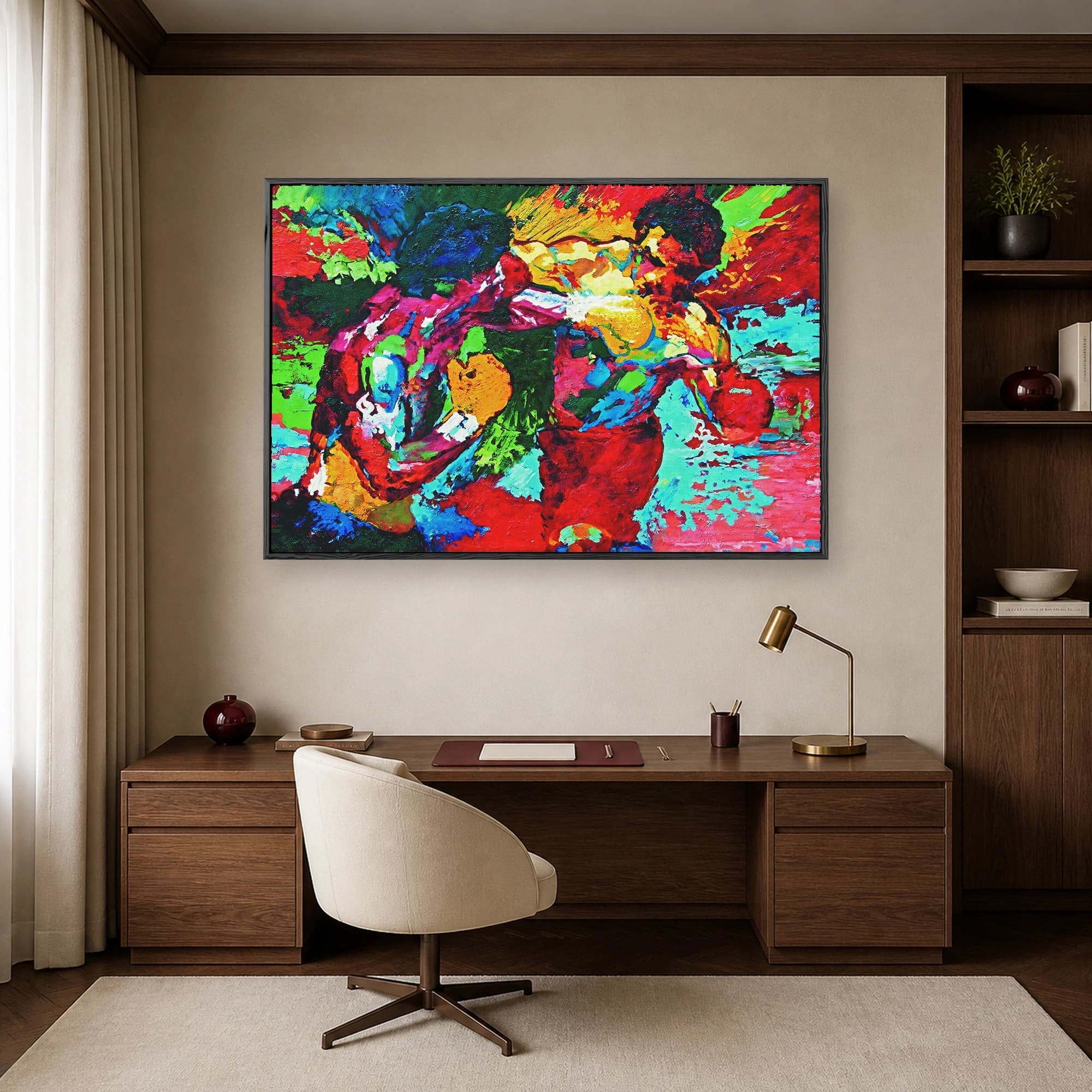 Abstract Boxing Match Impasto Canvas Print, view 6