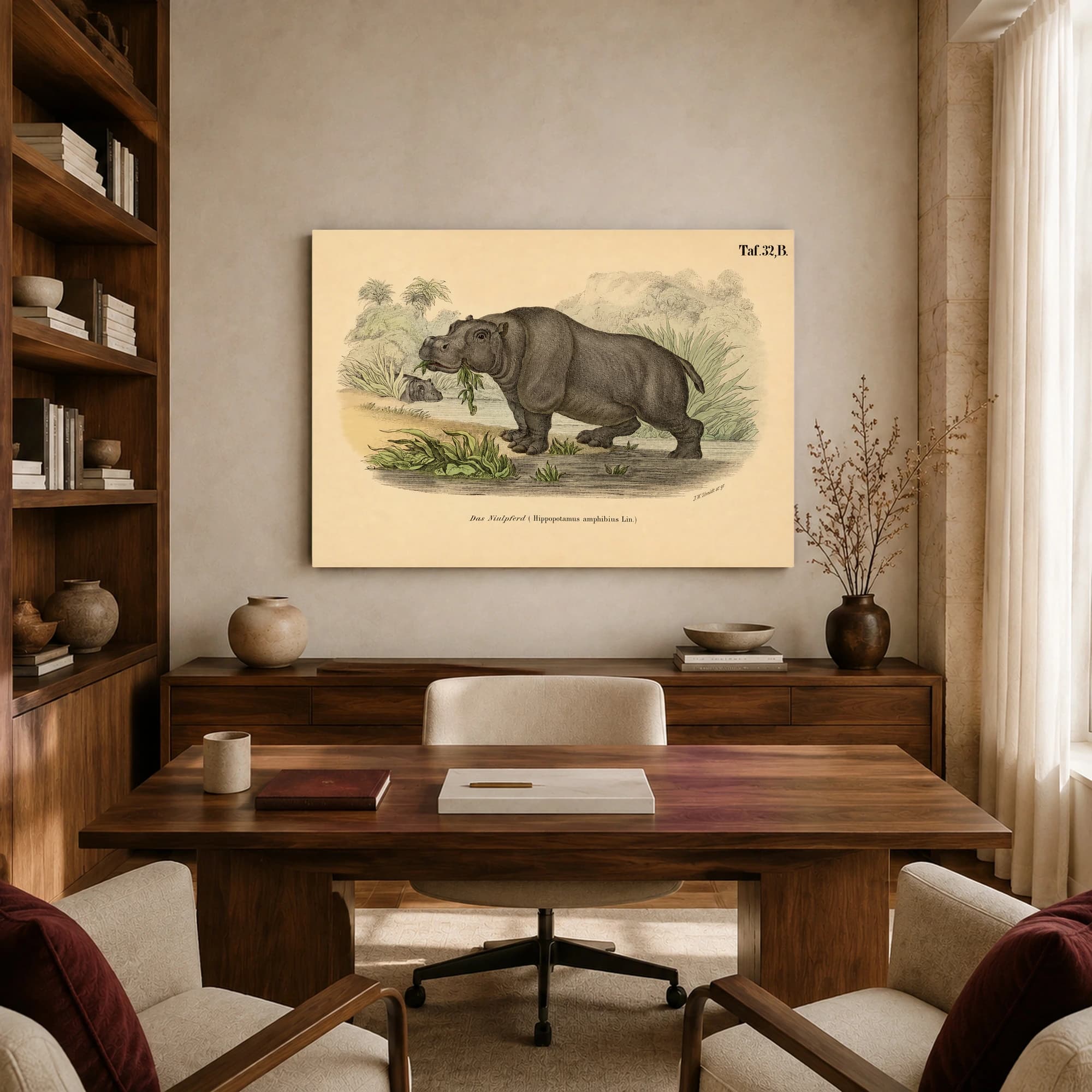 Das Niulpferd Vintage Scientific Hippopotamus Wall Art, view 8