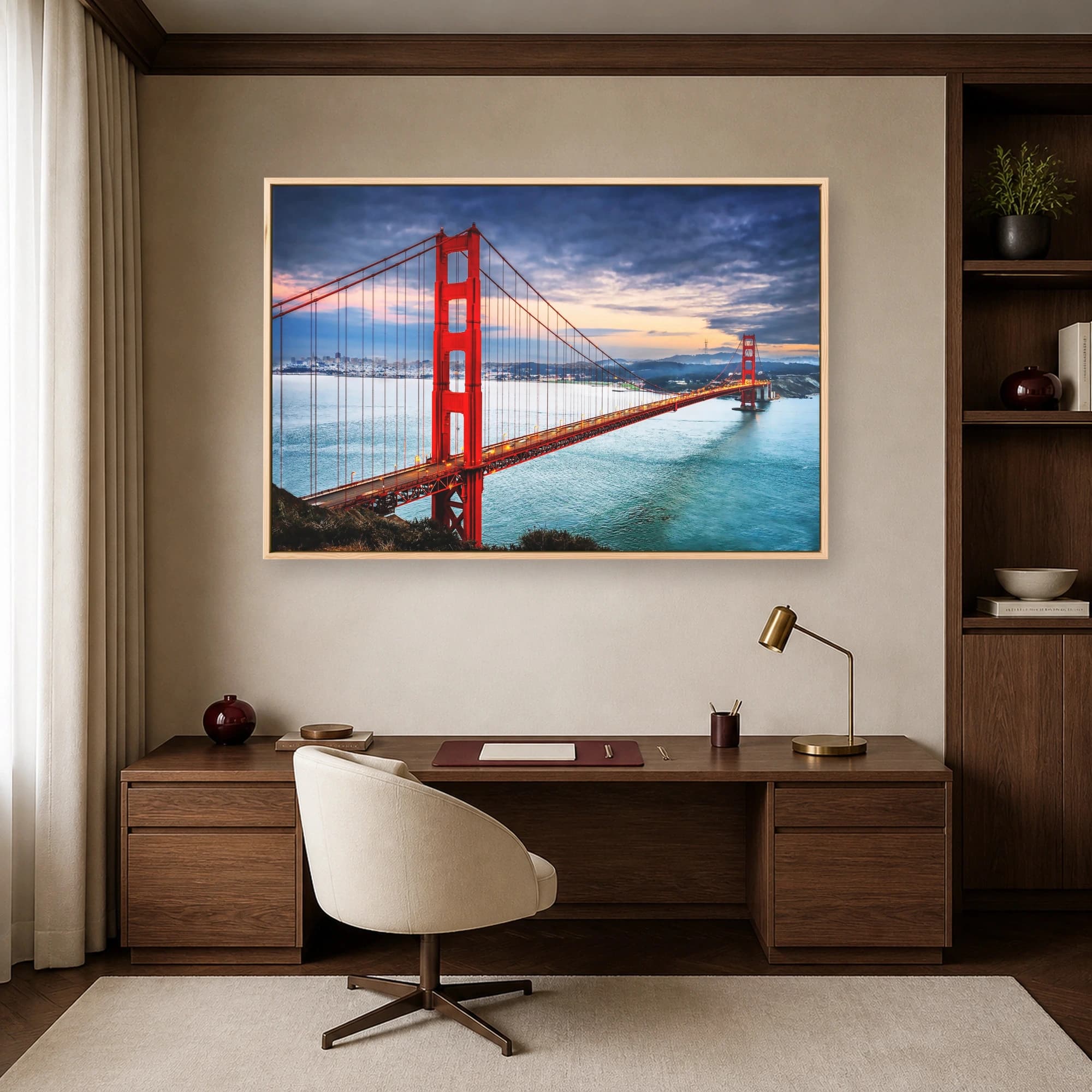 Golden Gate Bridge at Twilight Wall Art, view 6