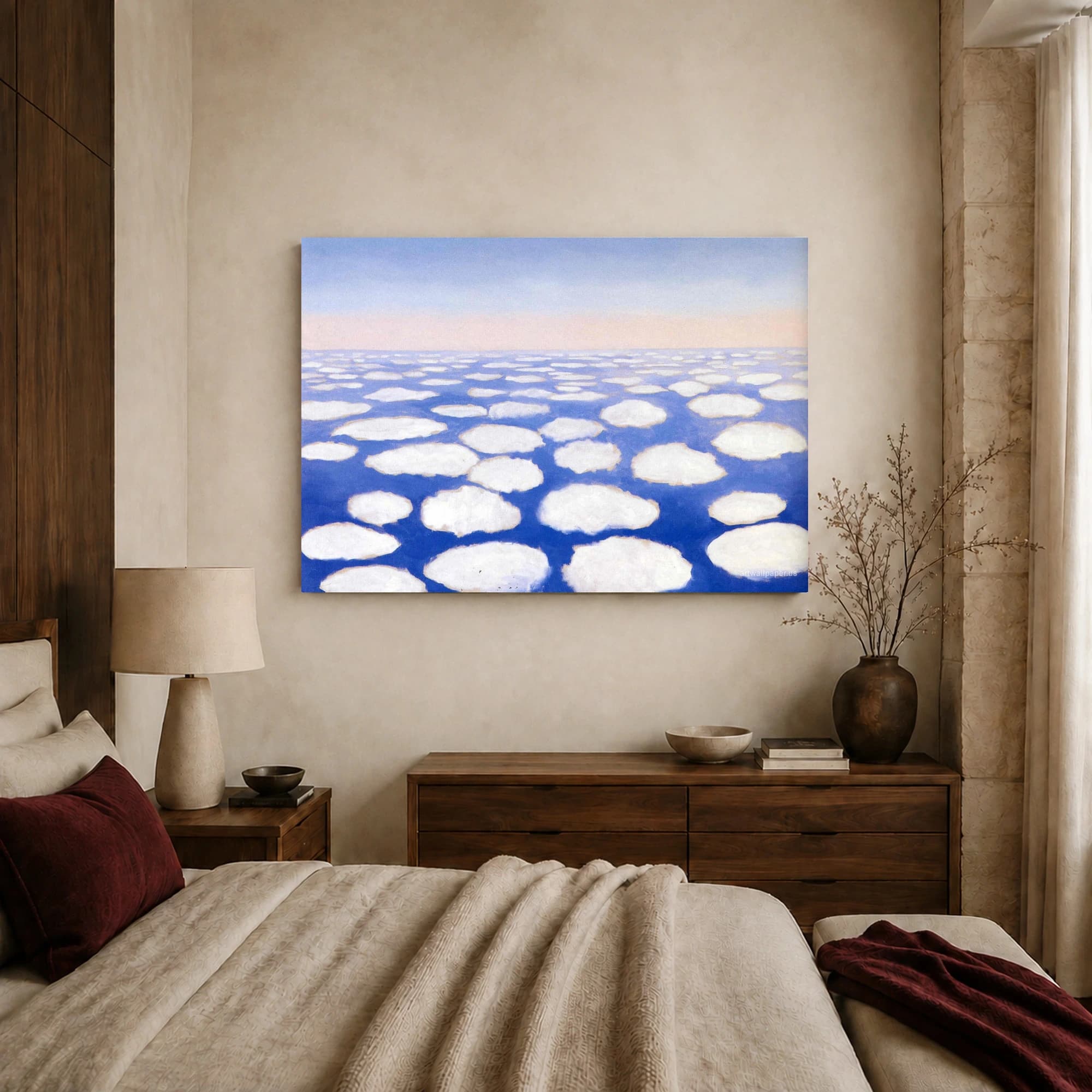 Surreal Blue Sky Floating Clouds Landscape Wall Art, view 8