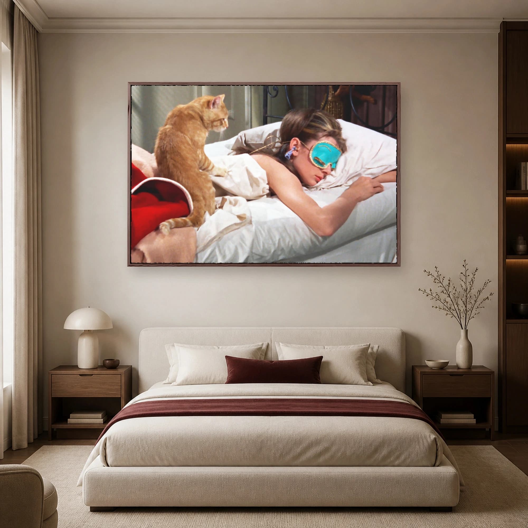 Breakfast at Tiffany's Movie Canvas Art: Holly & Cat Sleeping, view 5