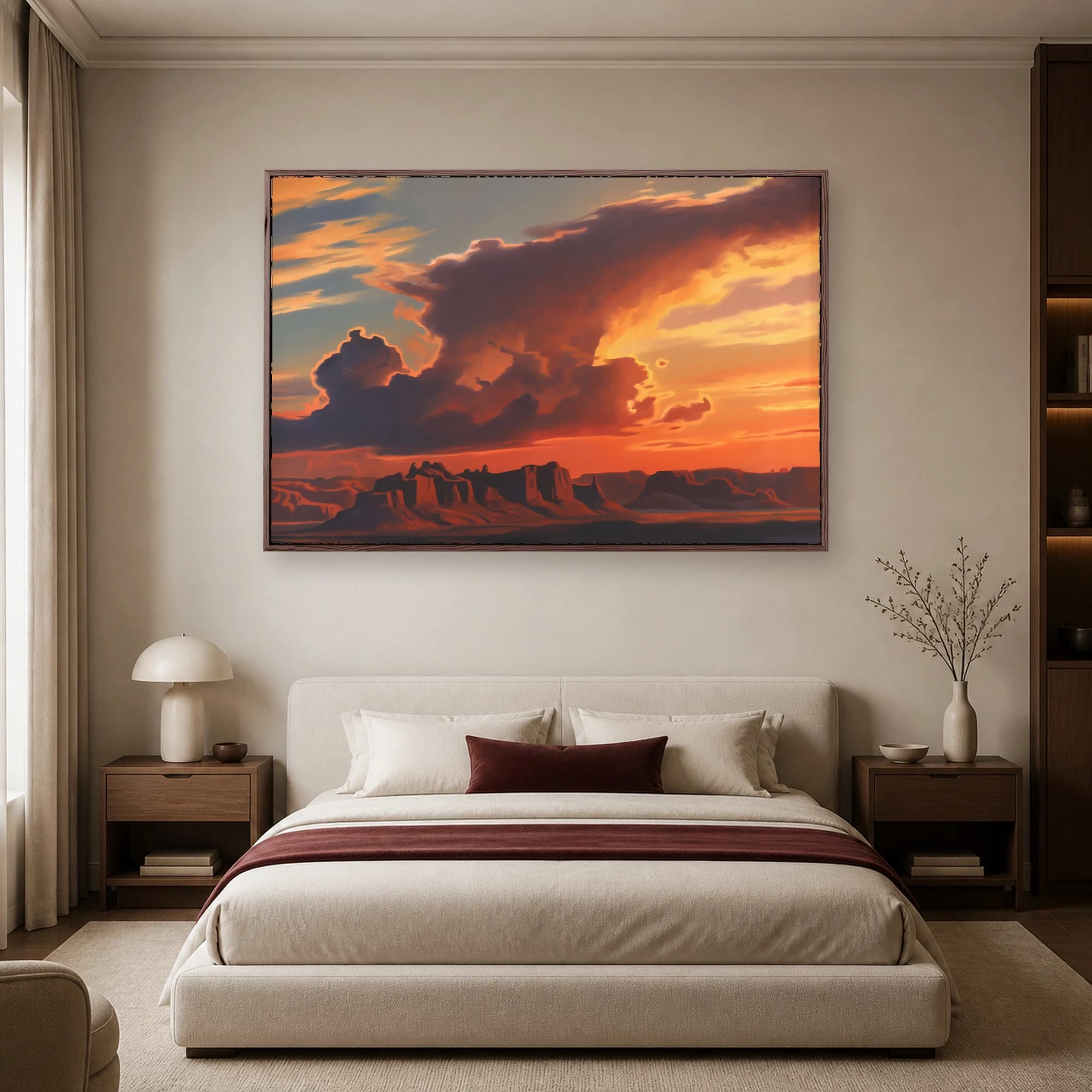 Sunset Over Desert Mesas Canvas Wall Art, view 5