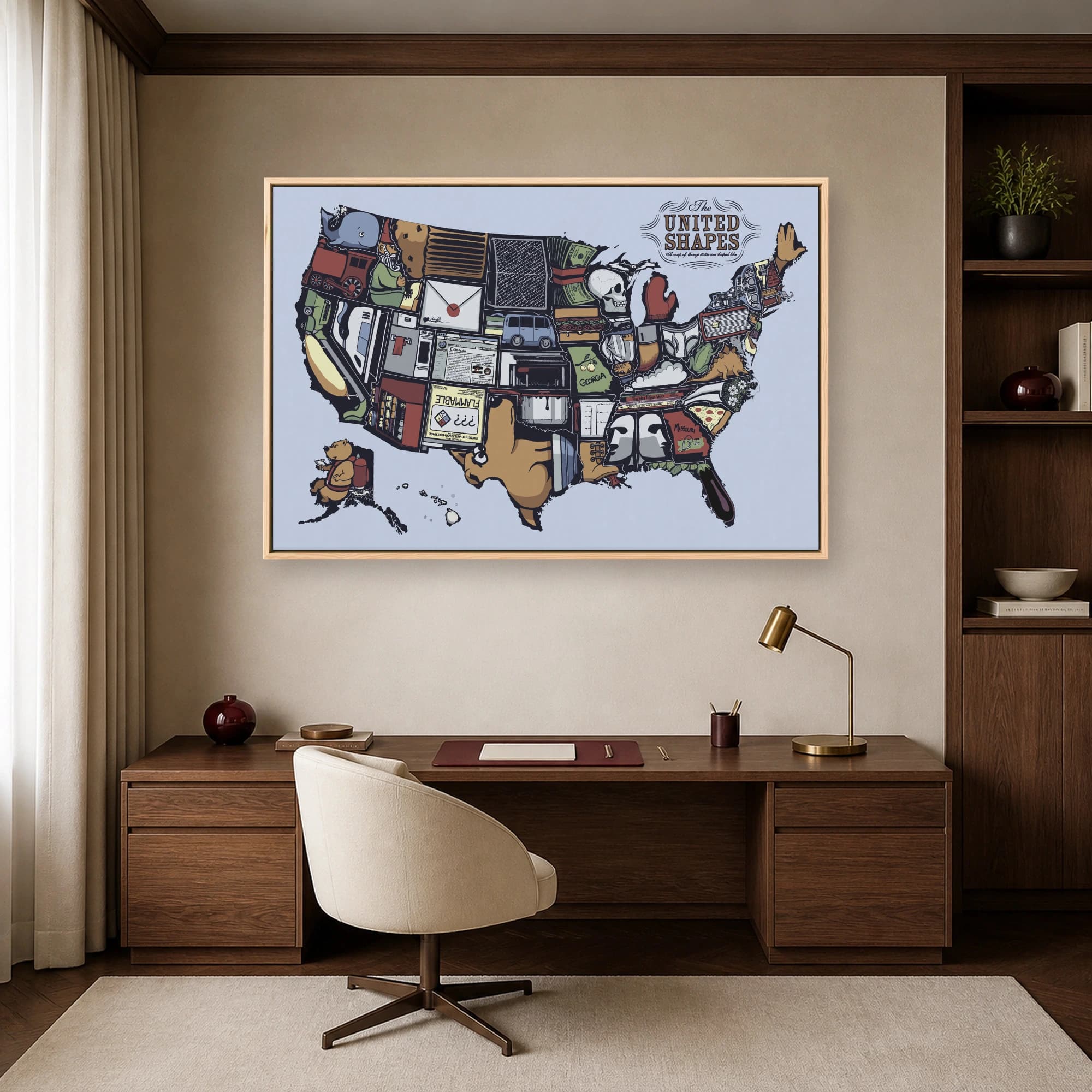 The United Shapes Whimsical Map Art Print, view 7