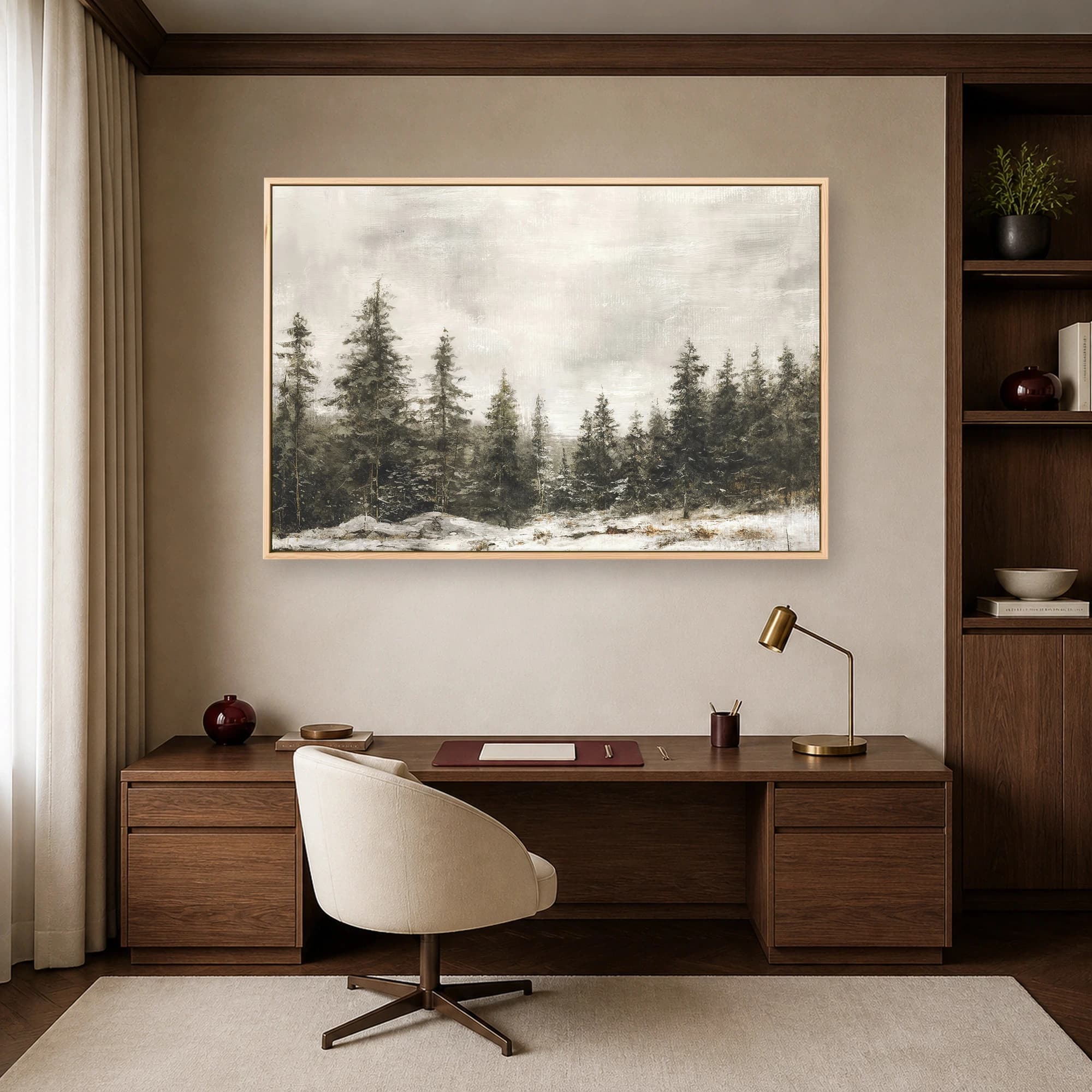 Winter Pine Forest Landscape Canvas Print, view 7