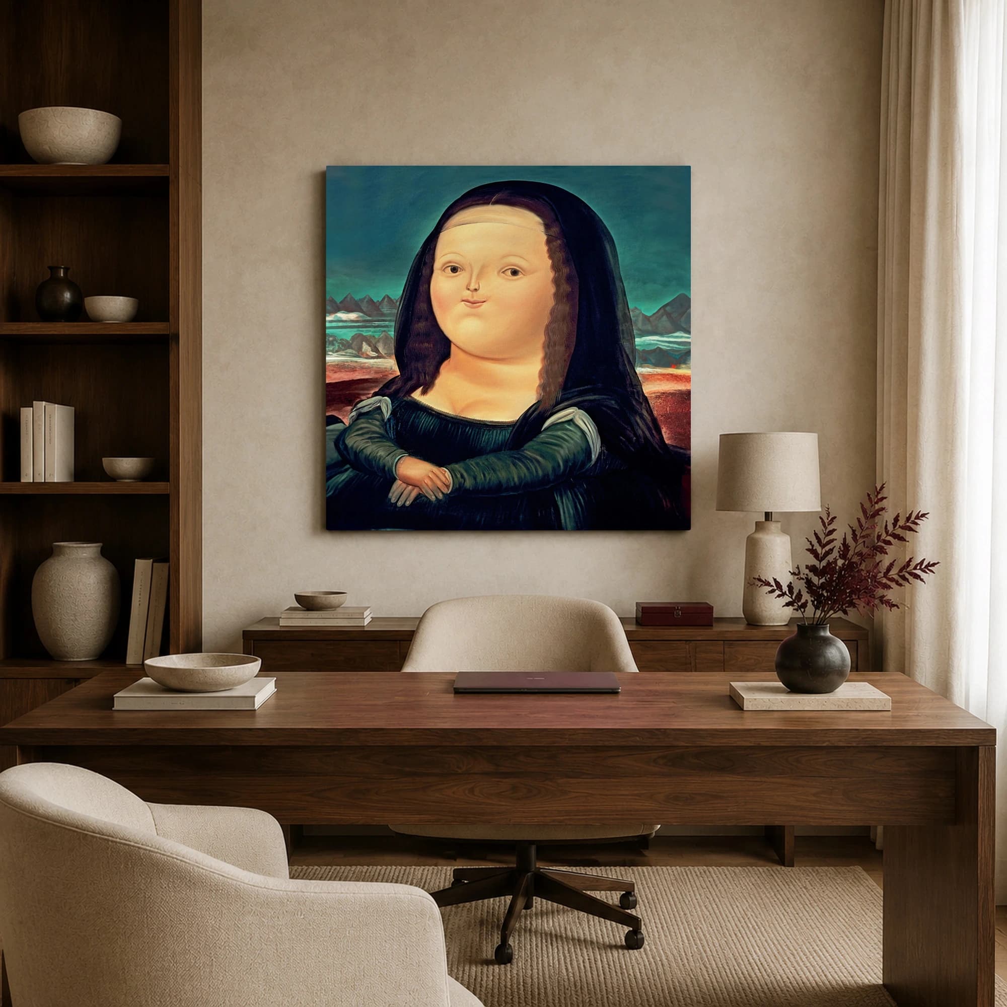 Satirical Mona Lisa Portrait Wall Art Print, view 7