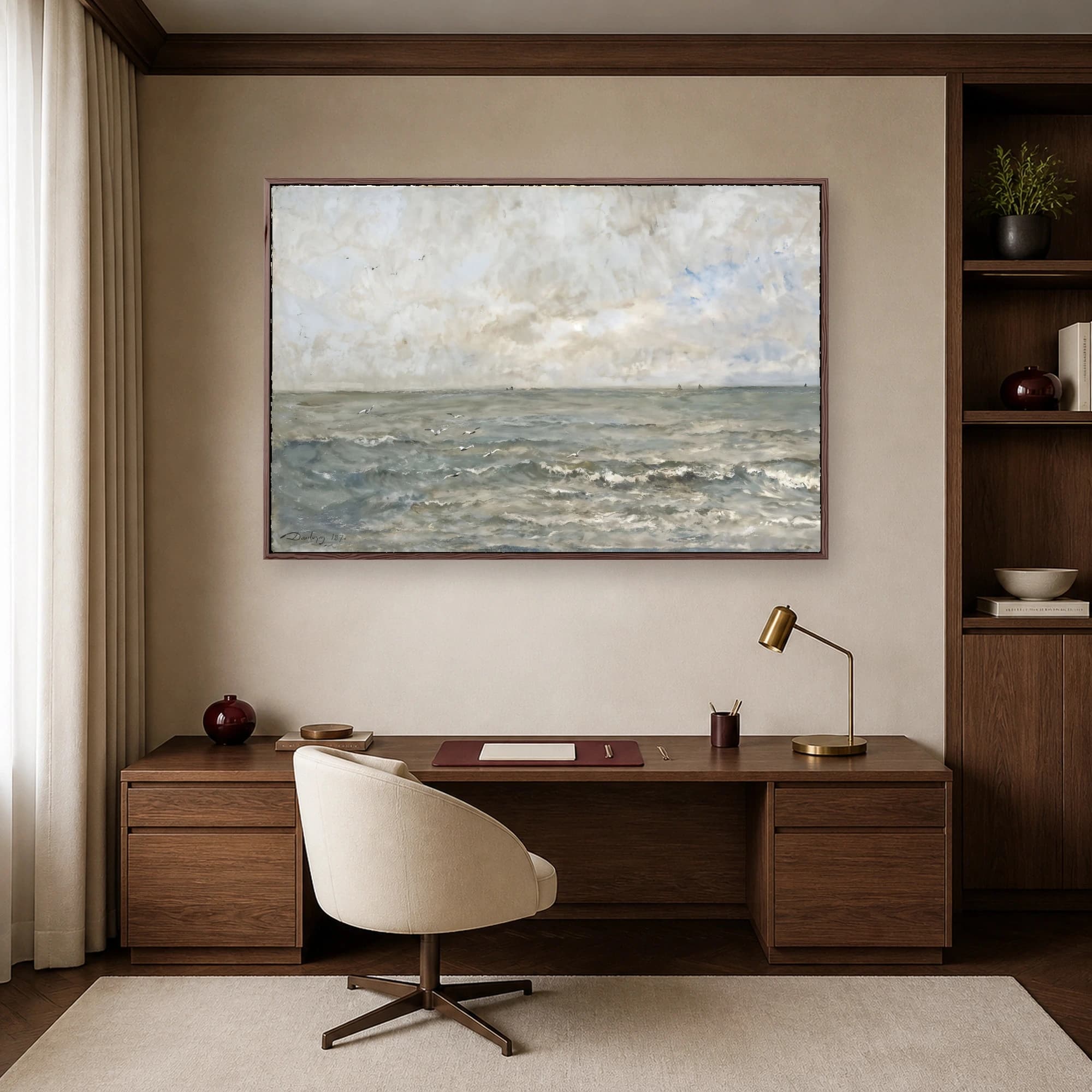 The Sea with Gulls Canvas Print by Charles-François Daubigny, view 4