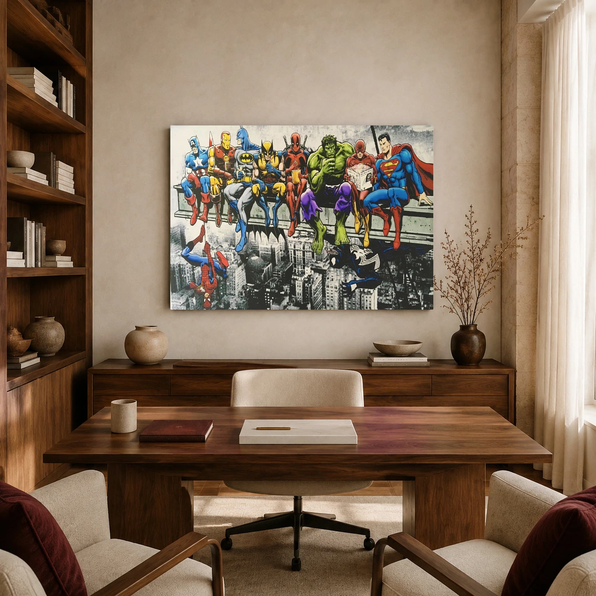 Superhero Lunch Parody Canvas Art Print, view 8
