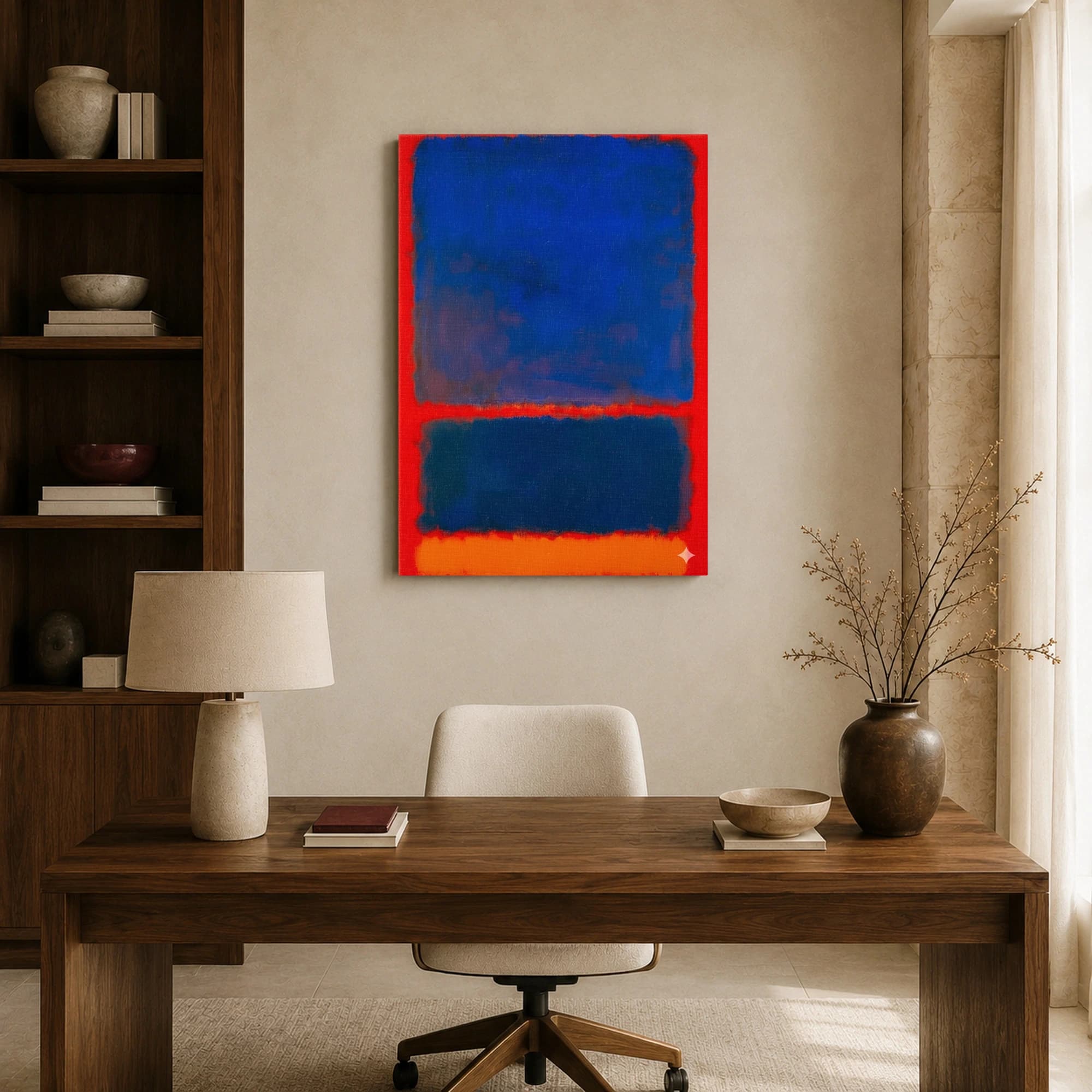 Abstract Blue and Red Color Field Canvas Print, view 8