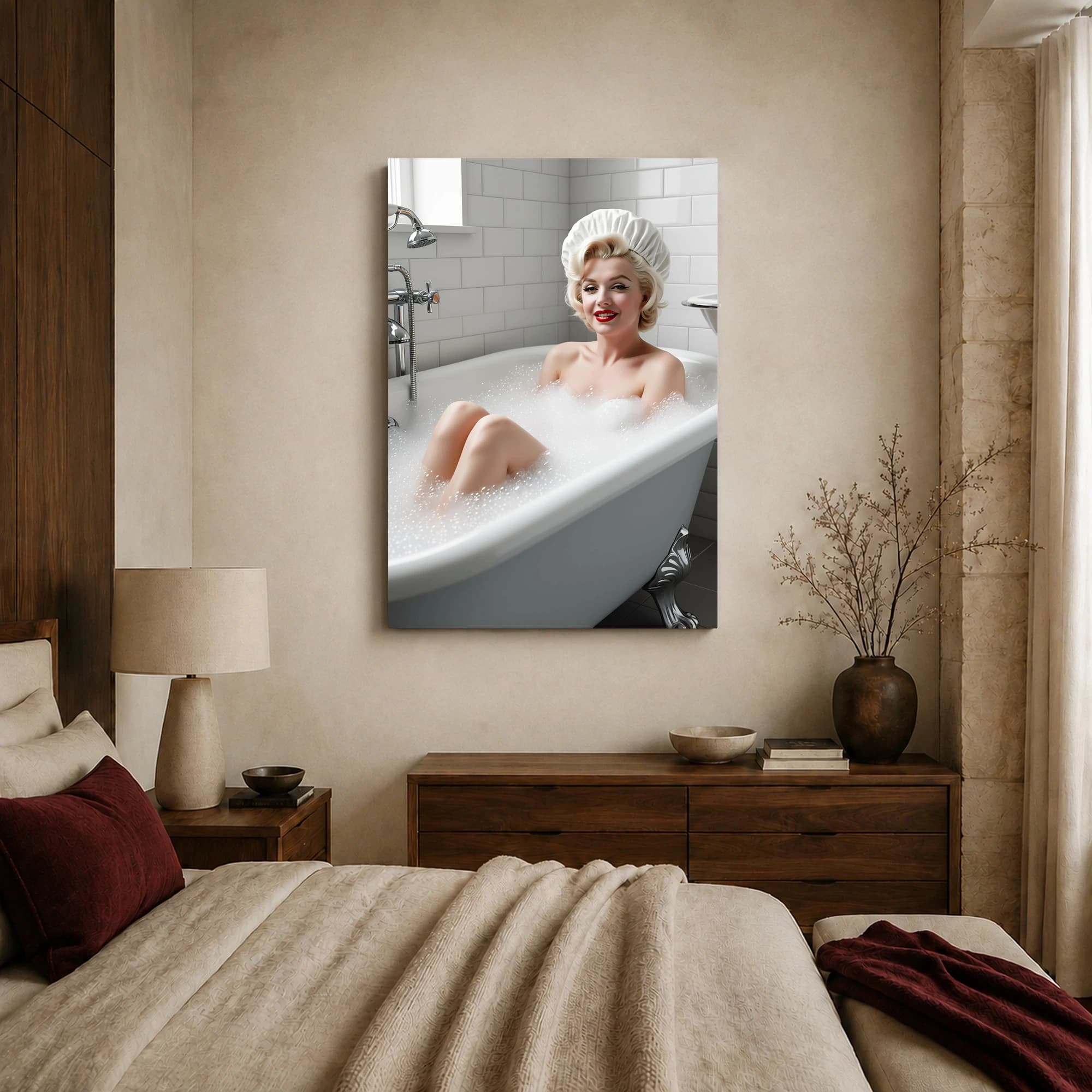 Marilyn Monroe Bubble Bath Vintage Wall Art, view 8