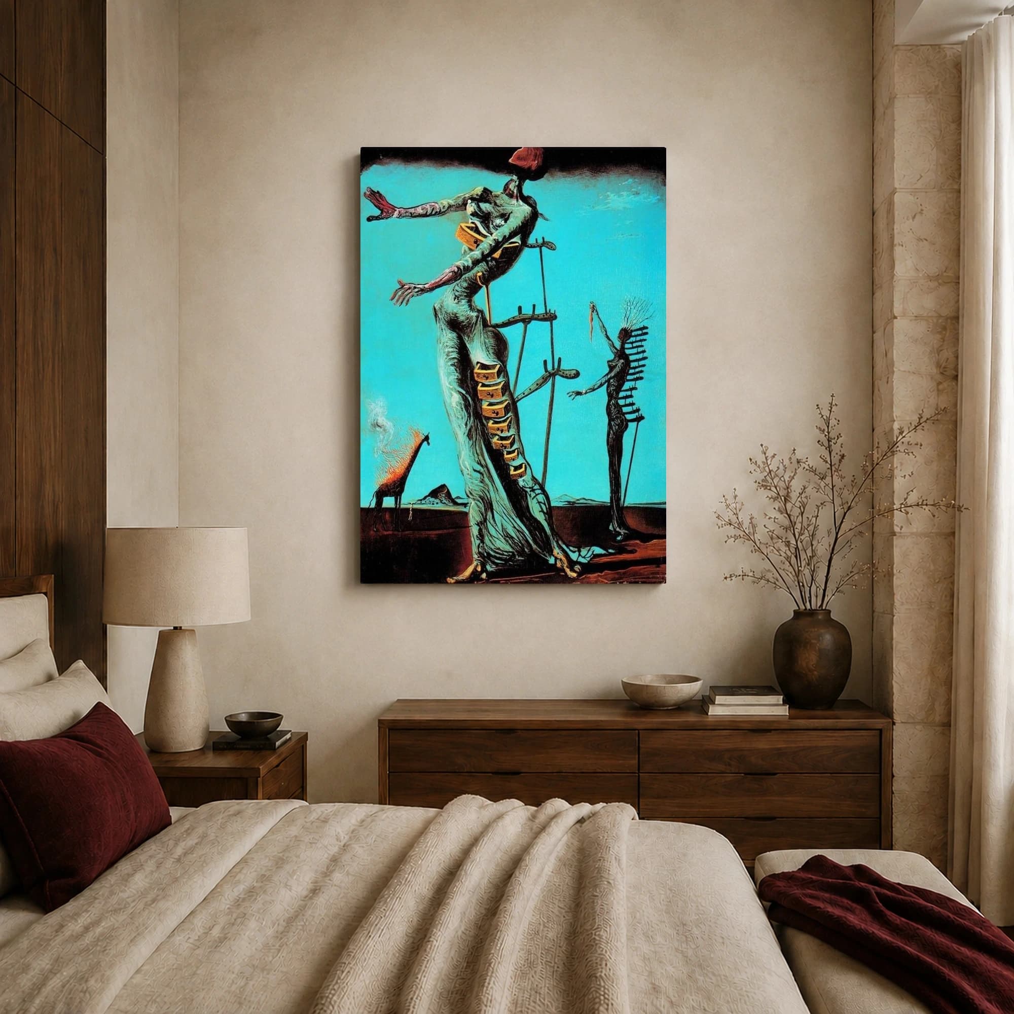 The Burning Giraffe by Salvador Dali Surrealist Art Print, view 7