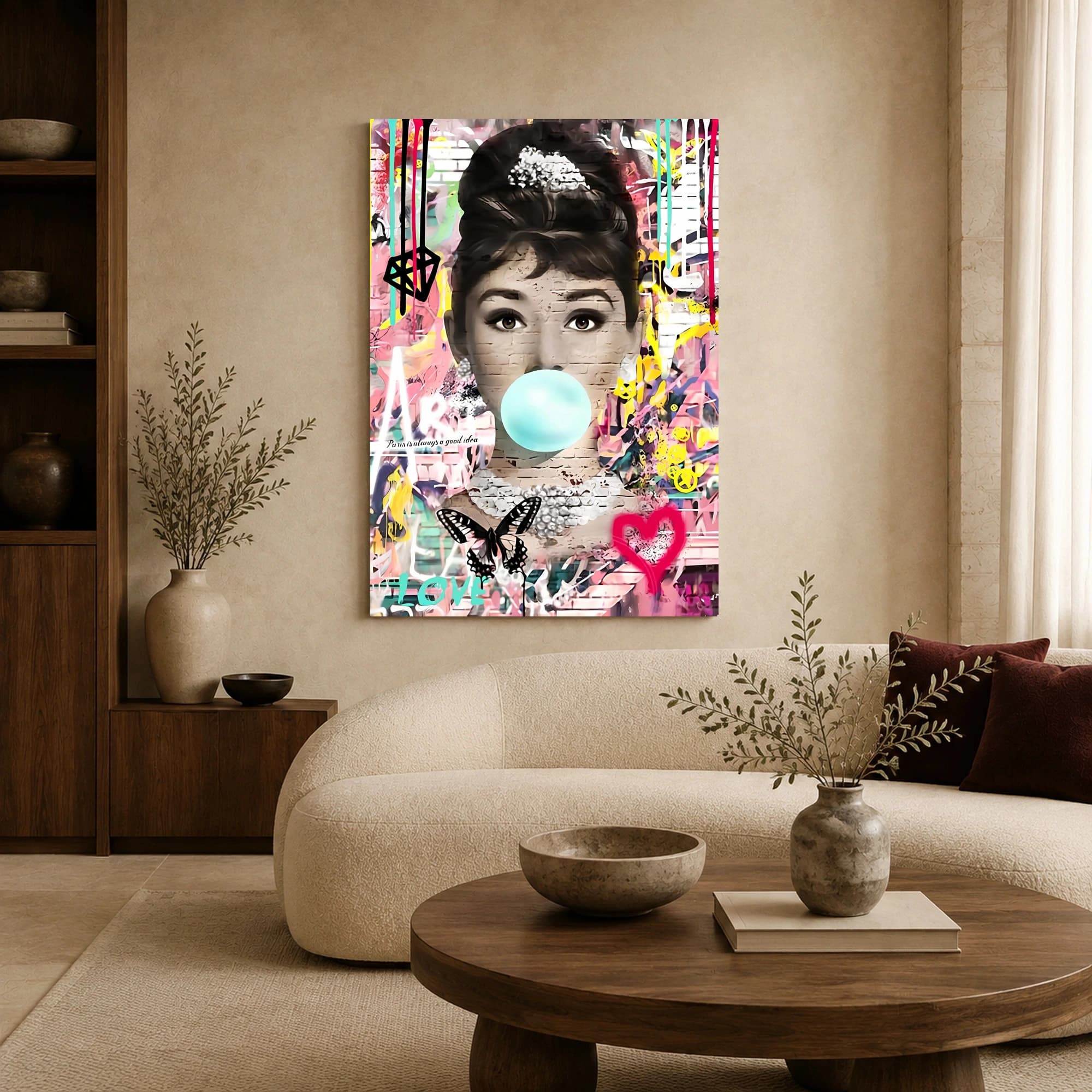 Audrey Bubblegum Pop Art Canvas Print, view 6