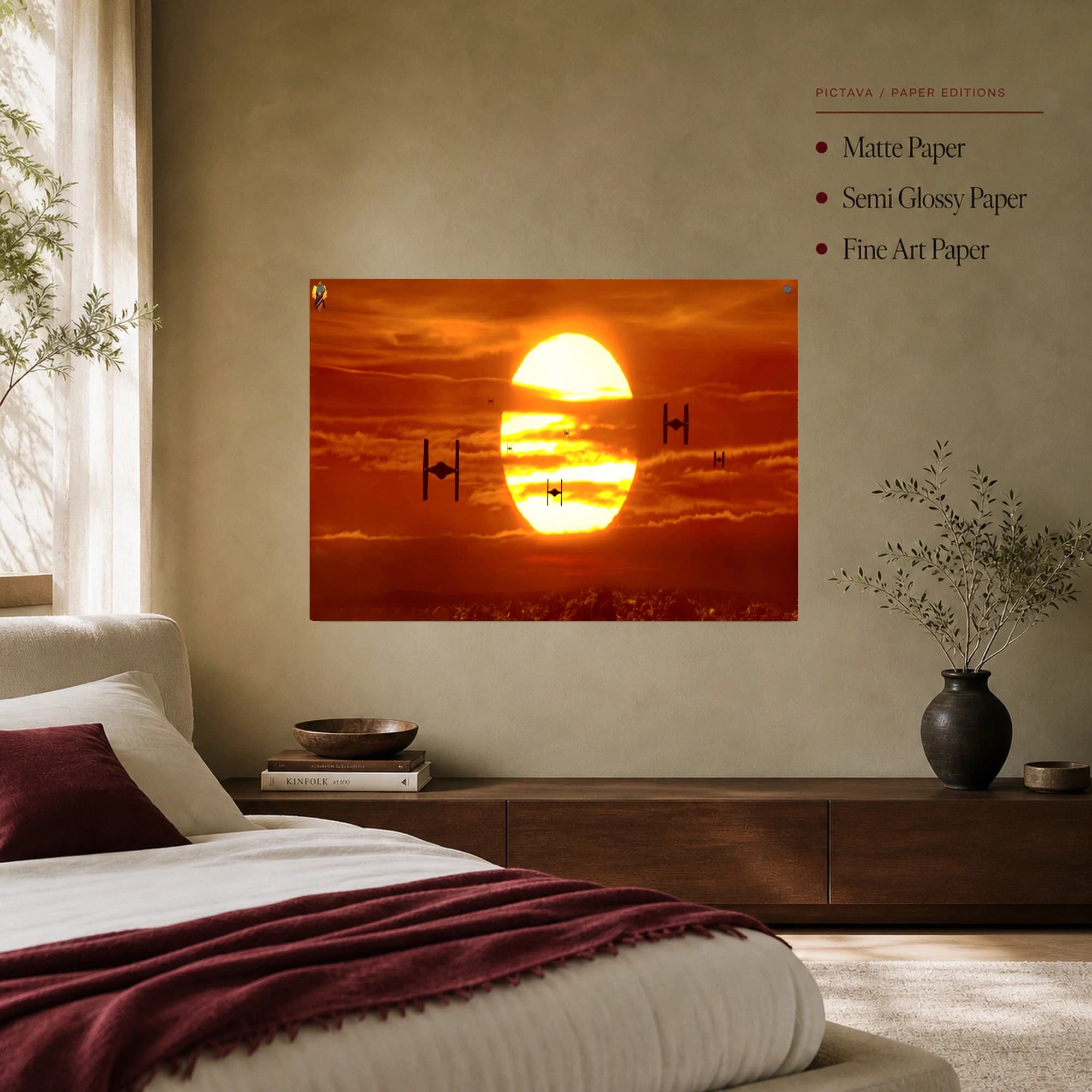 TIE Fighter Sunset Sci-Fi Wall Art, view 7