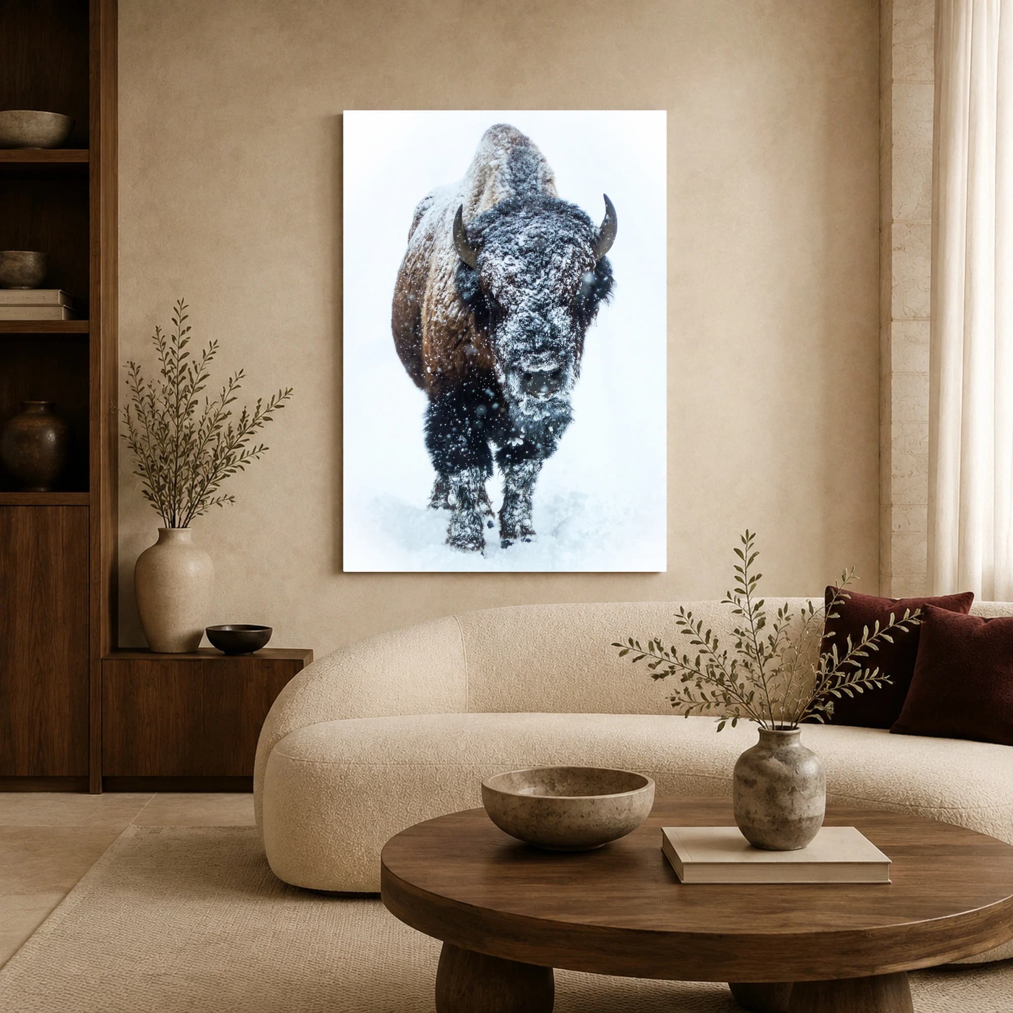 Frost-Covered Bison in Snow Wall Art, view 6