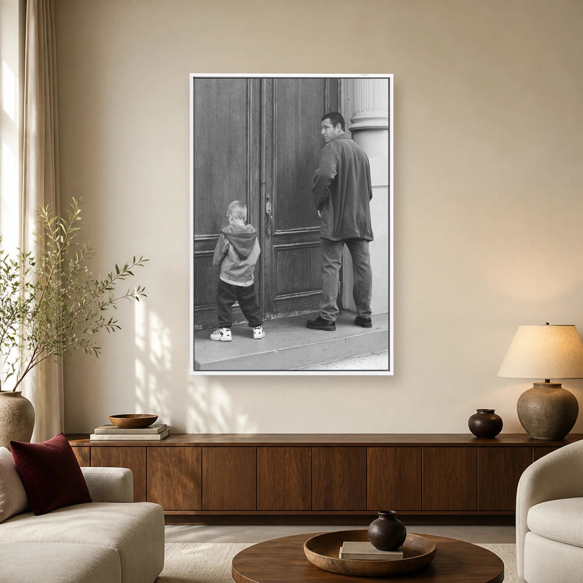 Adam Sandler Funny Bathroom Black and White Wall Art, view 2