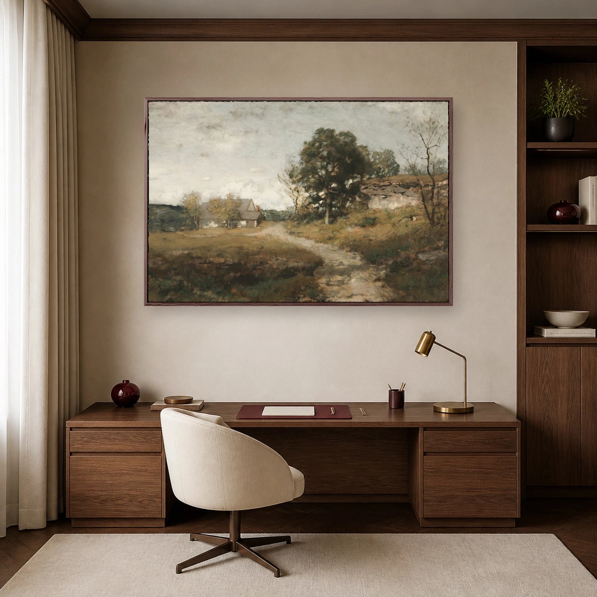 Rural Landscape Oil Painting Canvas Print, view 6