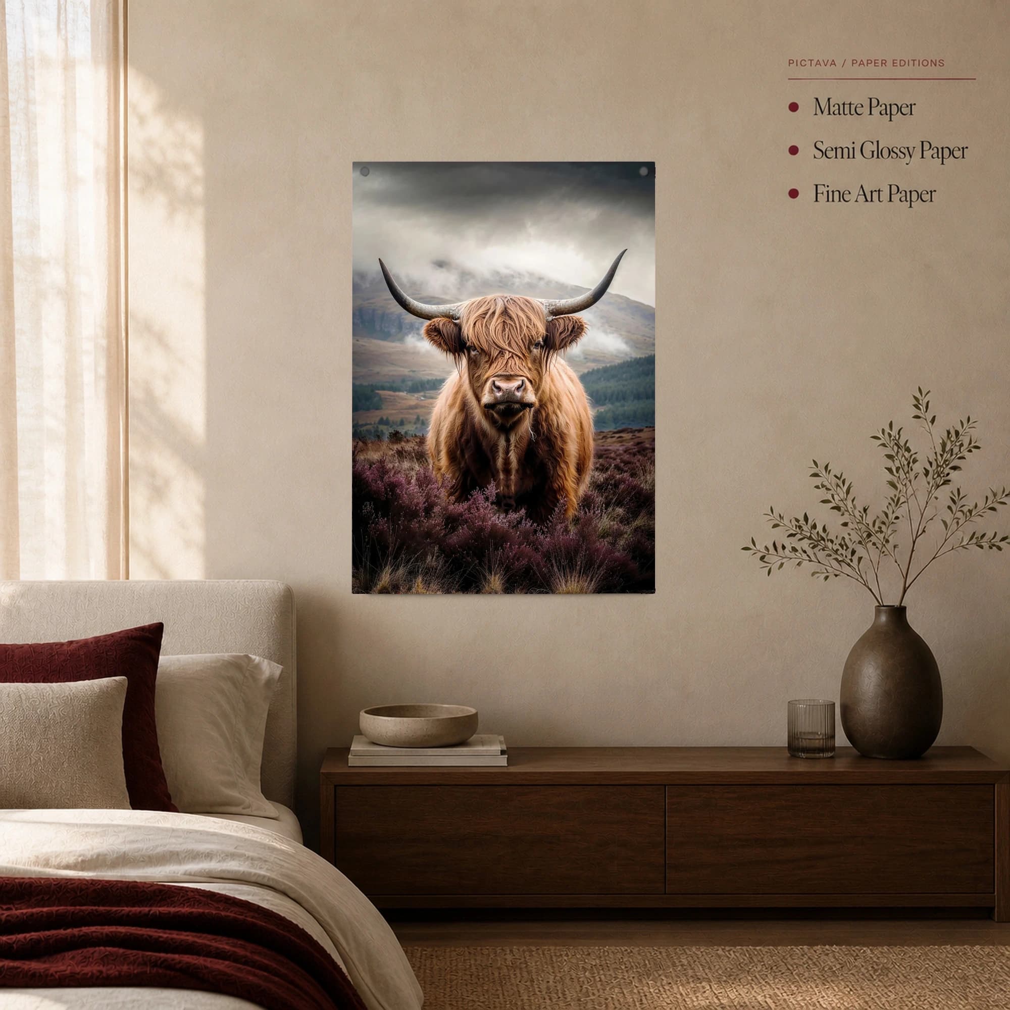 Highland Majesty Scottish Cattle Wildlife Portrait Canvas Print, view 3